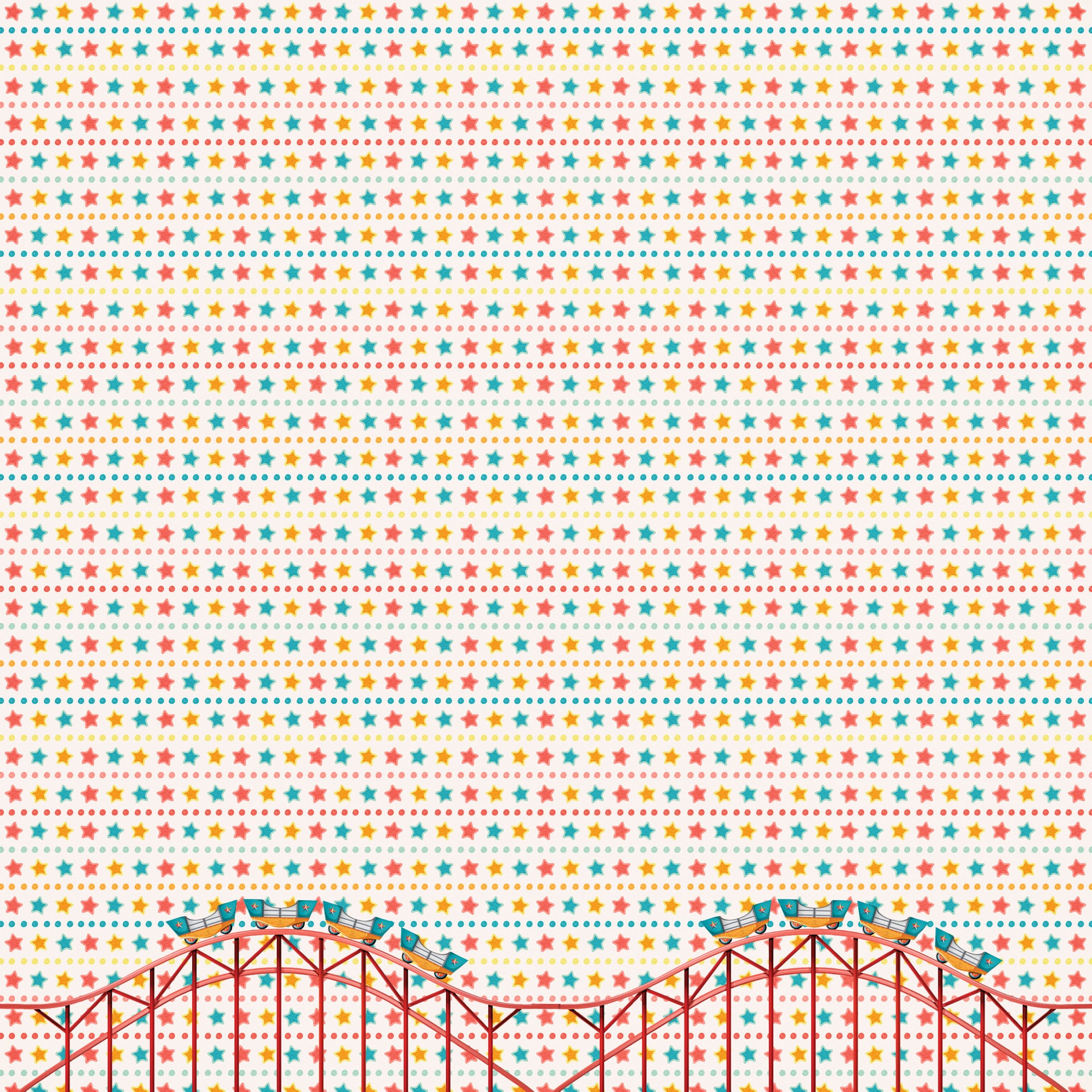 Fun At The Fair Collection Coaster Craze 12 x 12 Double-Sided Scrapbook Paper by SSC Designs