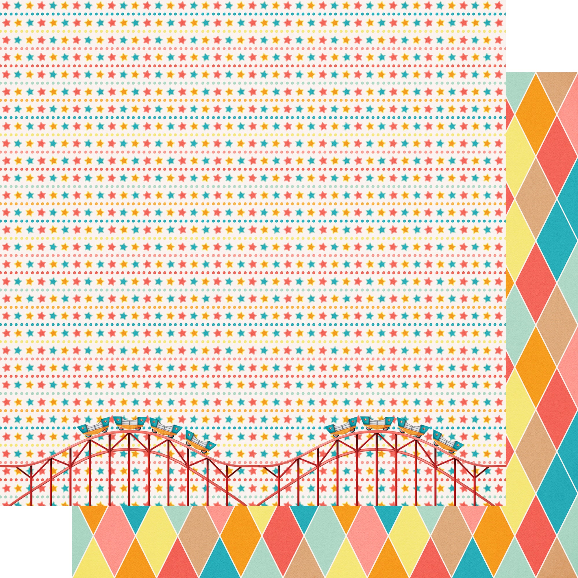 Fun At The Fair Collection Coaster Craze 12 x 12 Double-Sided Scrapbook Paper by SSC Designs