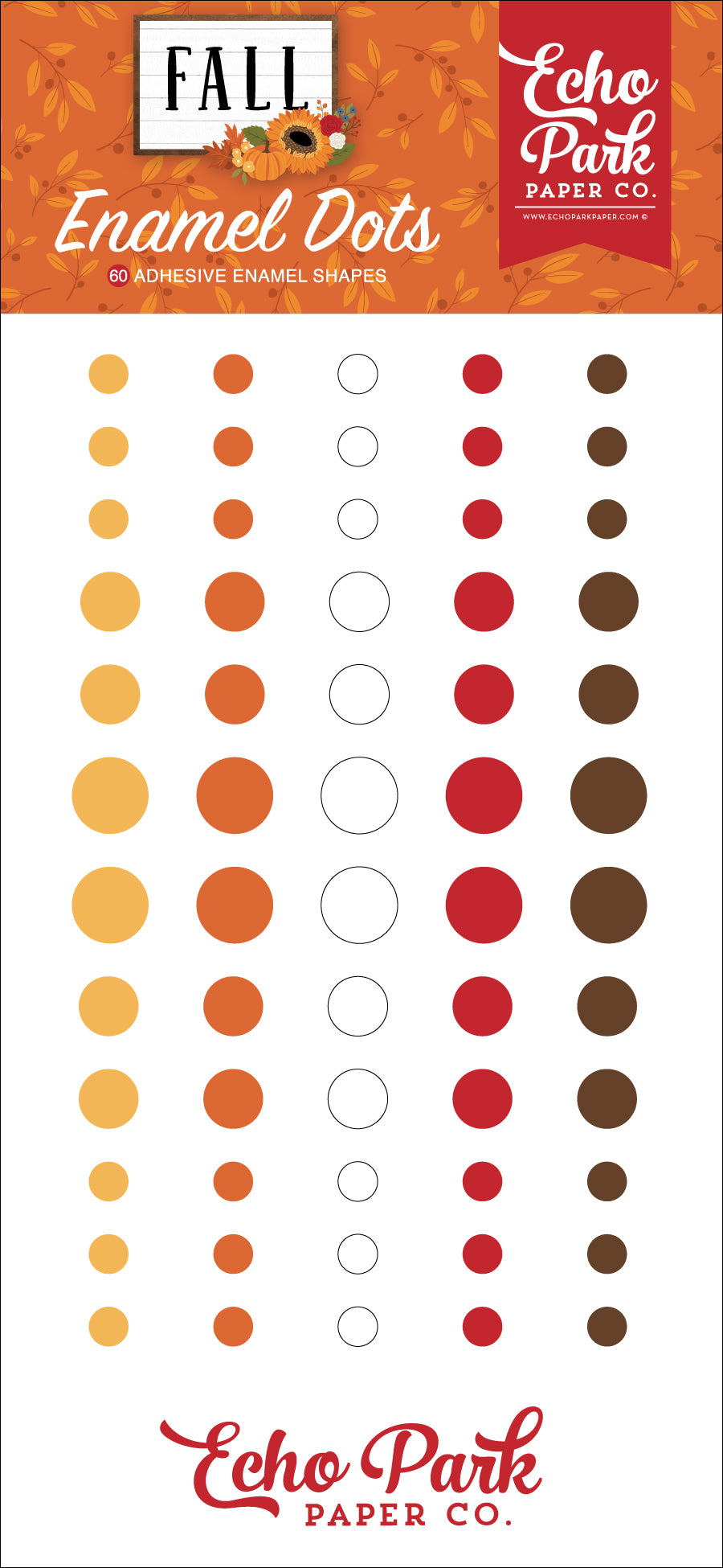Fall Collection 3x6 Self-Adhesive Enamel Dots Scrapbook Embellishments by Echo Park Paper