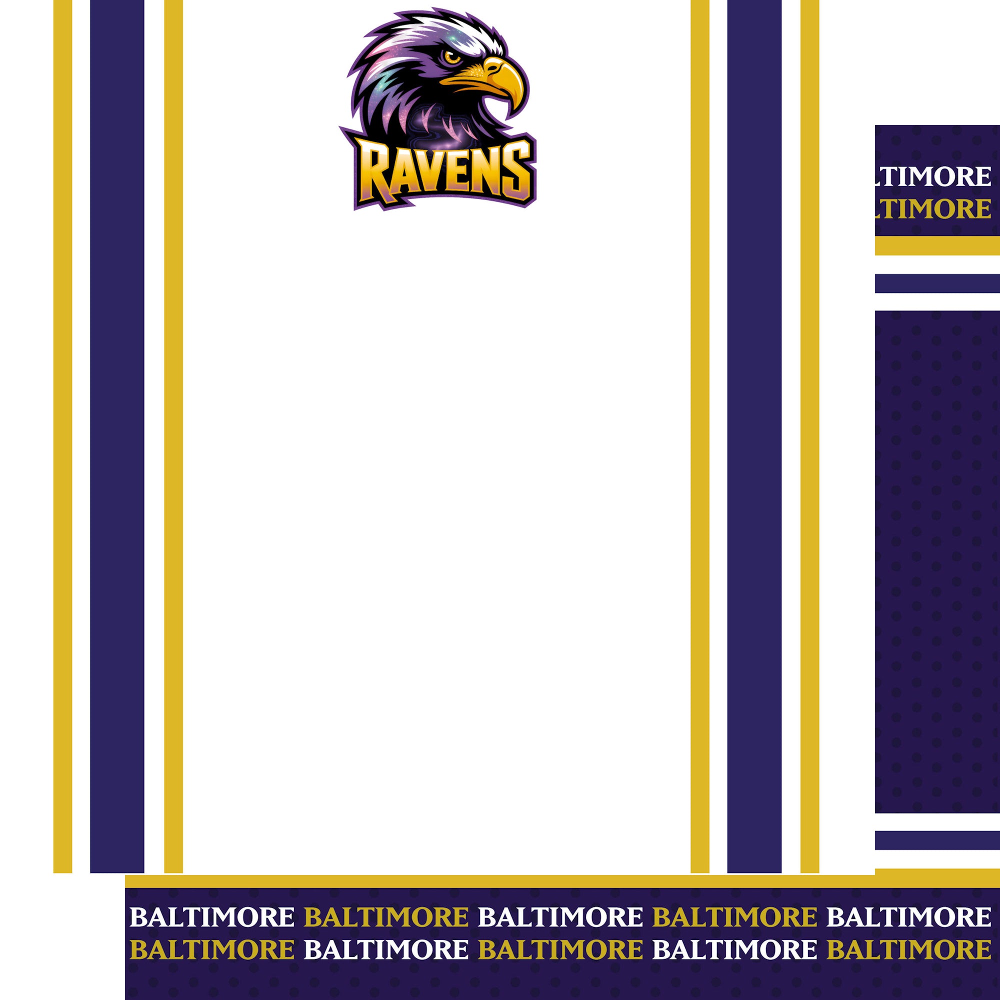 Football Season Collection Ravens Football Jersey 12 x 12 Double-Sided Scrapbook Paper by SSC Designs