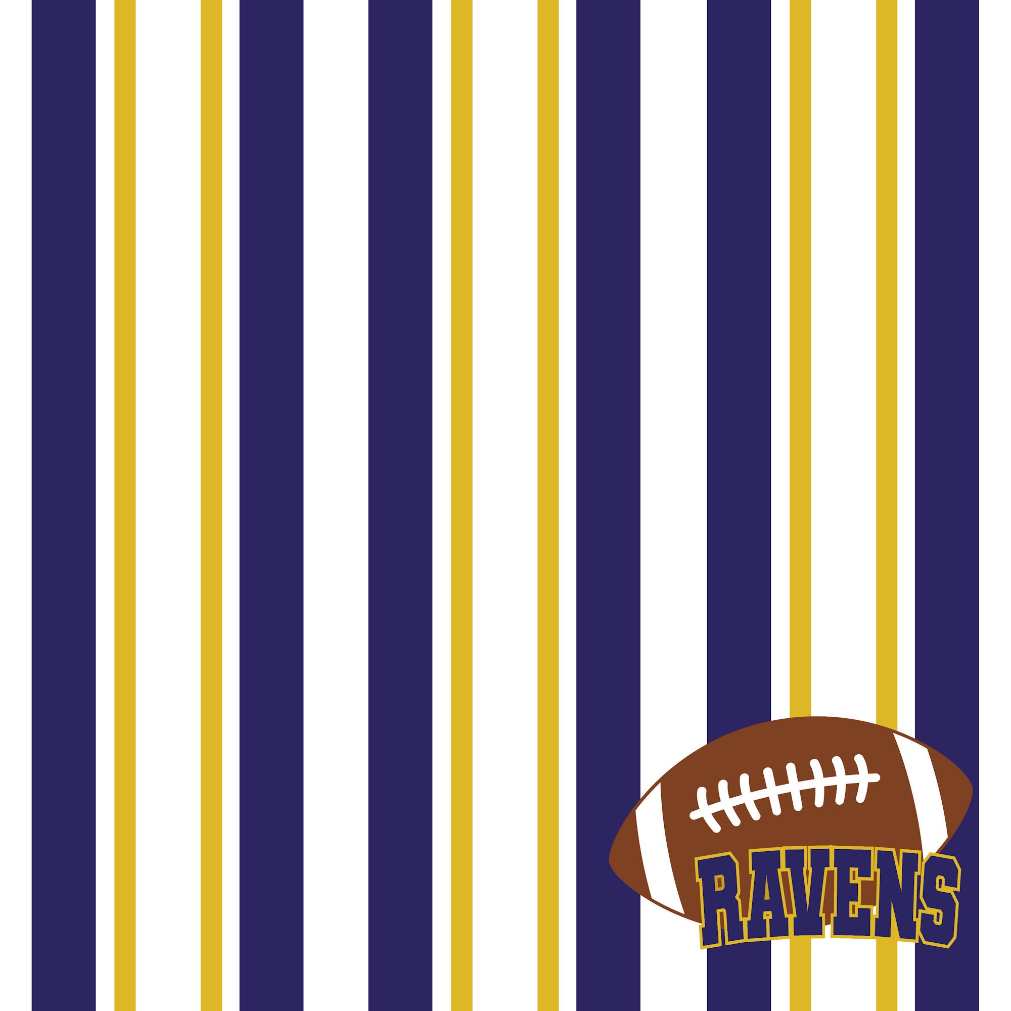 Football Season Collection Ravens Sporty Stripes 12 x 12 Double-Sided Scrapbook Paper by SSC Designs