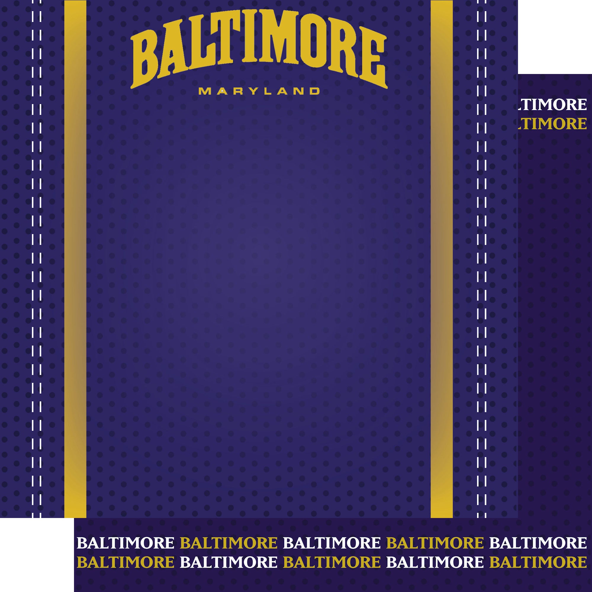 Football Season Collection Baltimore City Pride 12 x 12 Double-Sided Scrapbook Paper by SSC Designs