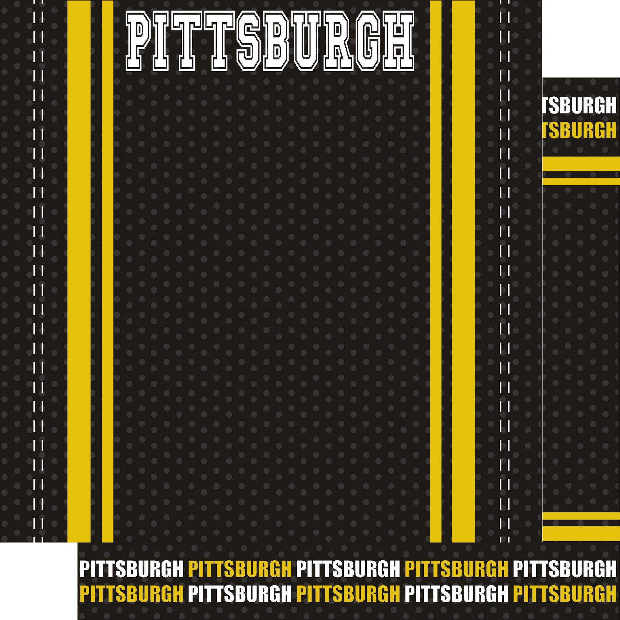 Football Season Collection Pittsburgh City Pride 12 x 12 Double-Sided Scrapbook Paper by SSC Designs