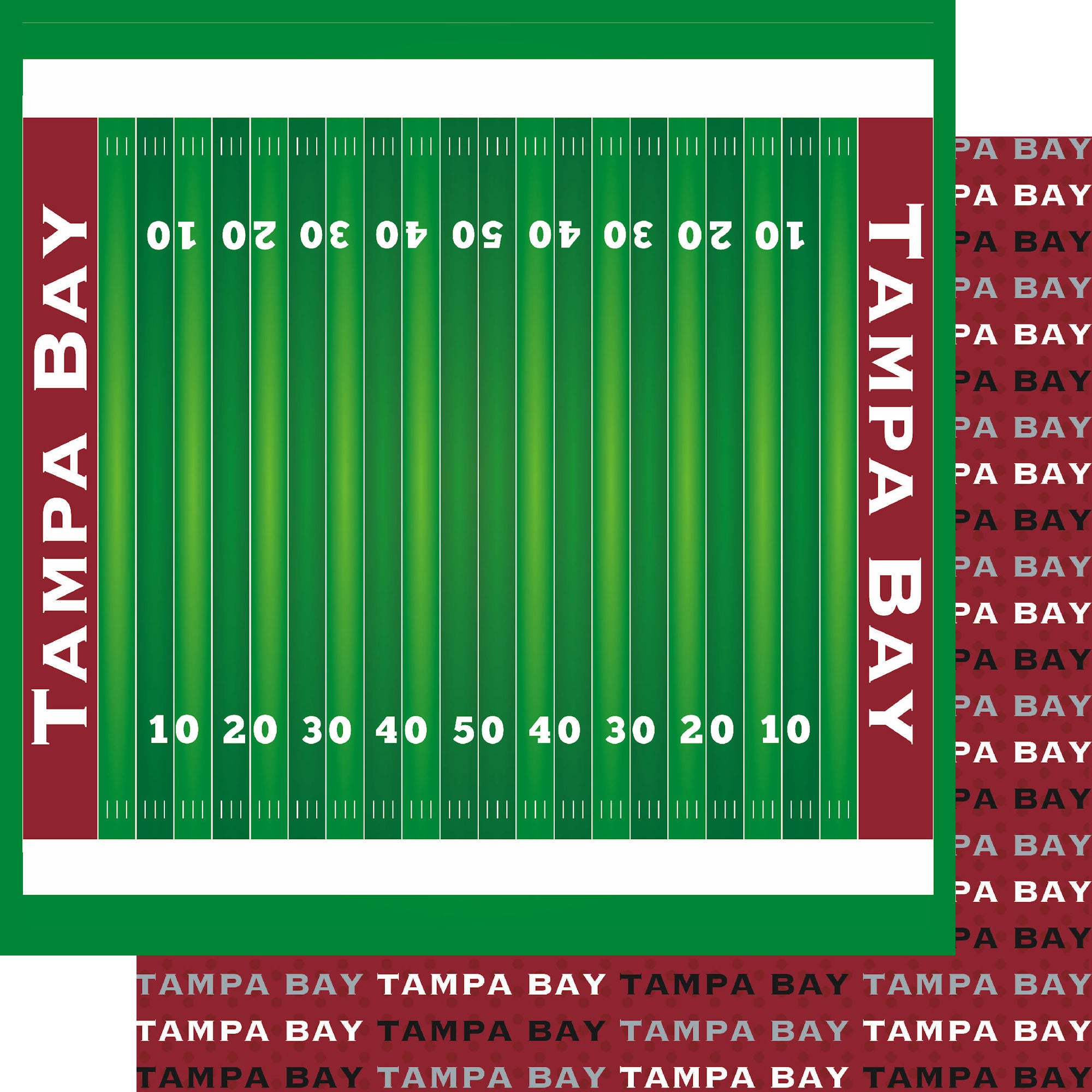 Football Season Collection Tampa Bay On The Field 12 x 12 Double-Sided Scrapbook Paper by SSC Designs