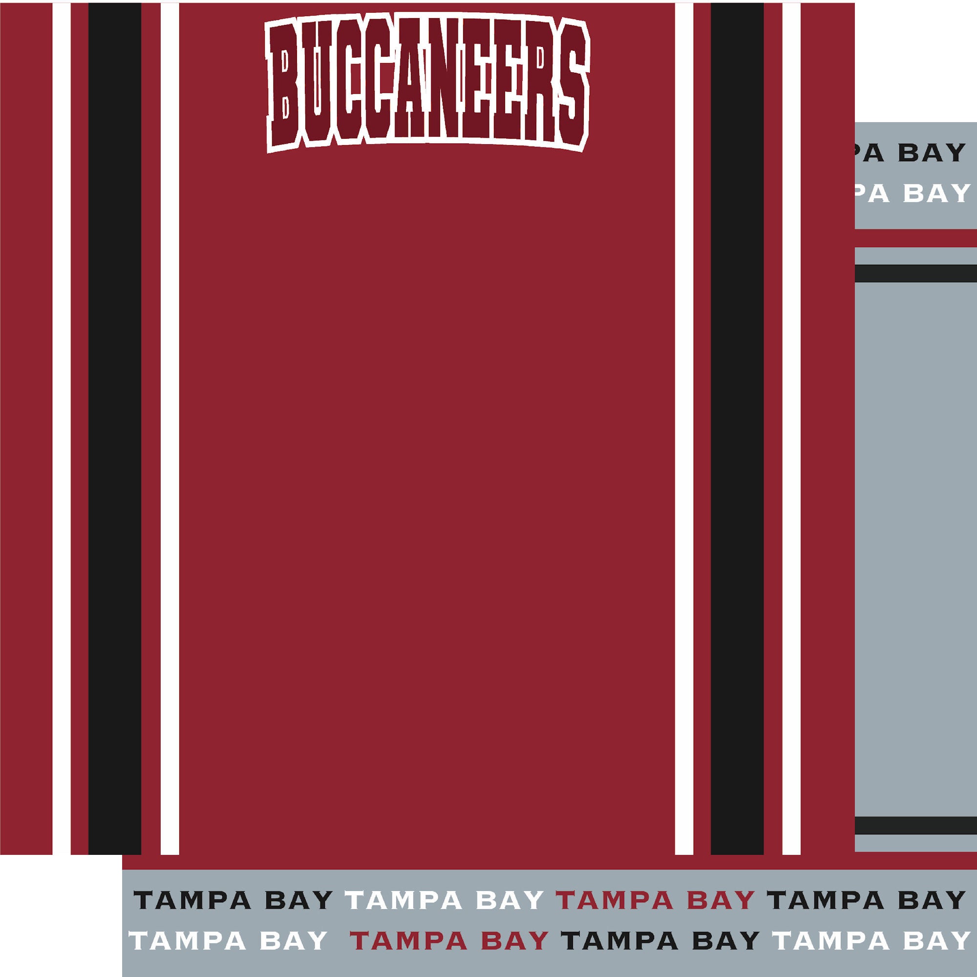 Football Season Collection Buccaneers Football Jersey 12 x 12 Double-Sided Scrapbook Paper by SSC Designs