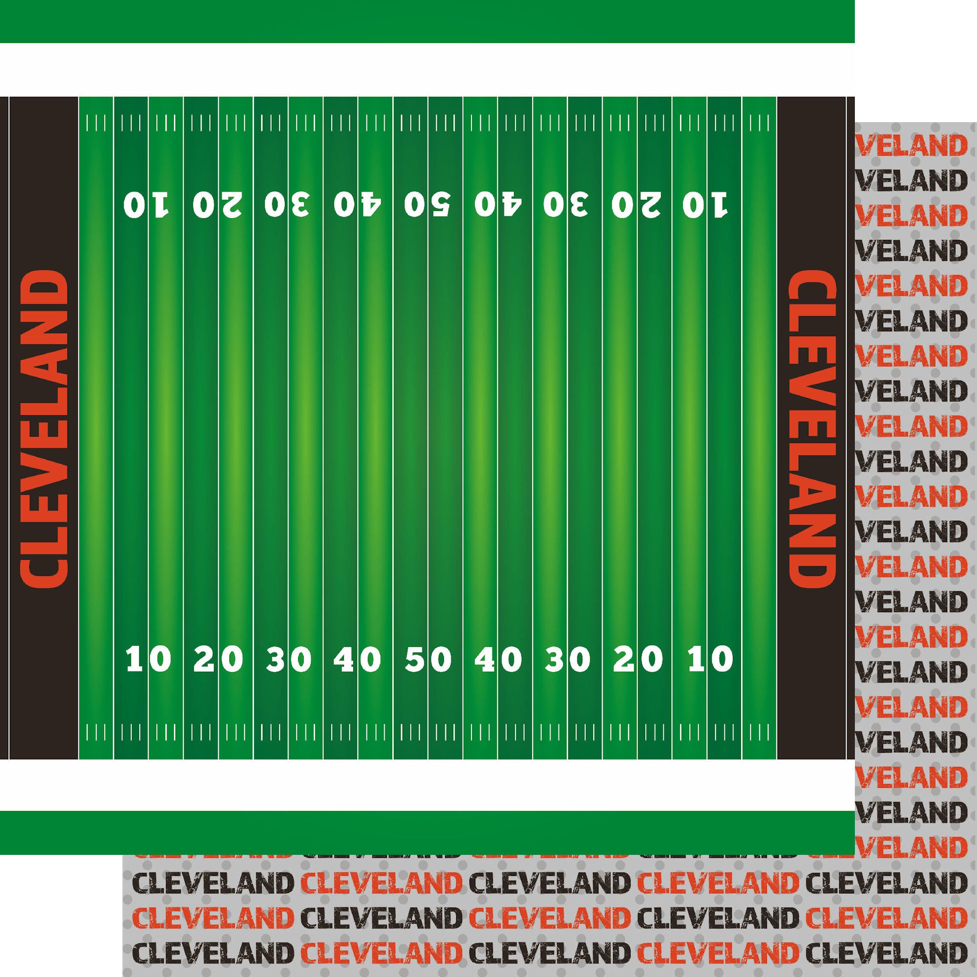 Football Season Collection Cleveland On The Field 12 x 12 Double-Sided Scrapbook Paper by SSC Designs