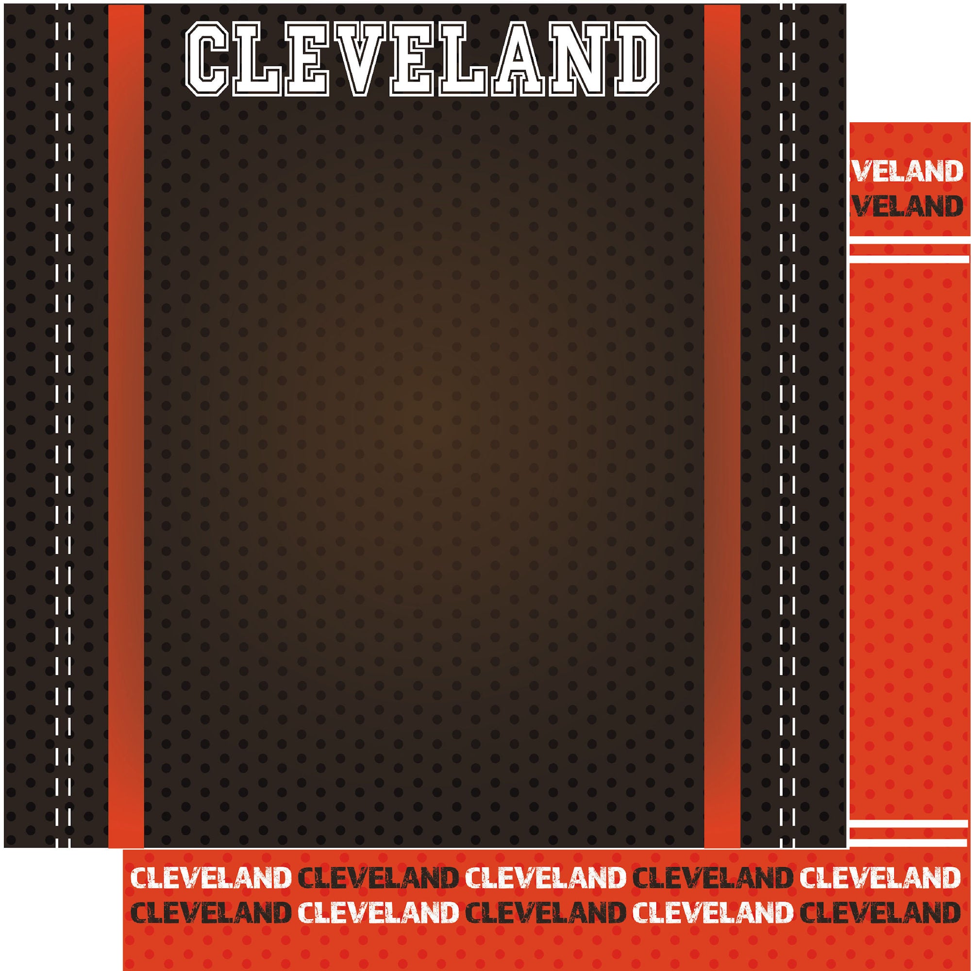 Football Season Collection Cleveland City Pride 12 x 12 Double-Sided Scrapbook Paper by SSC Designs