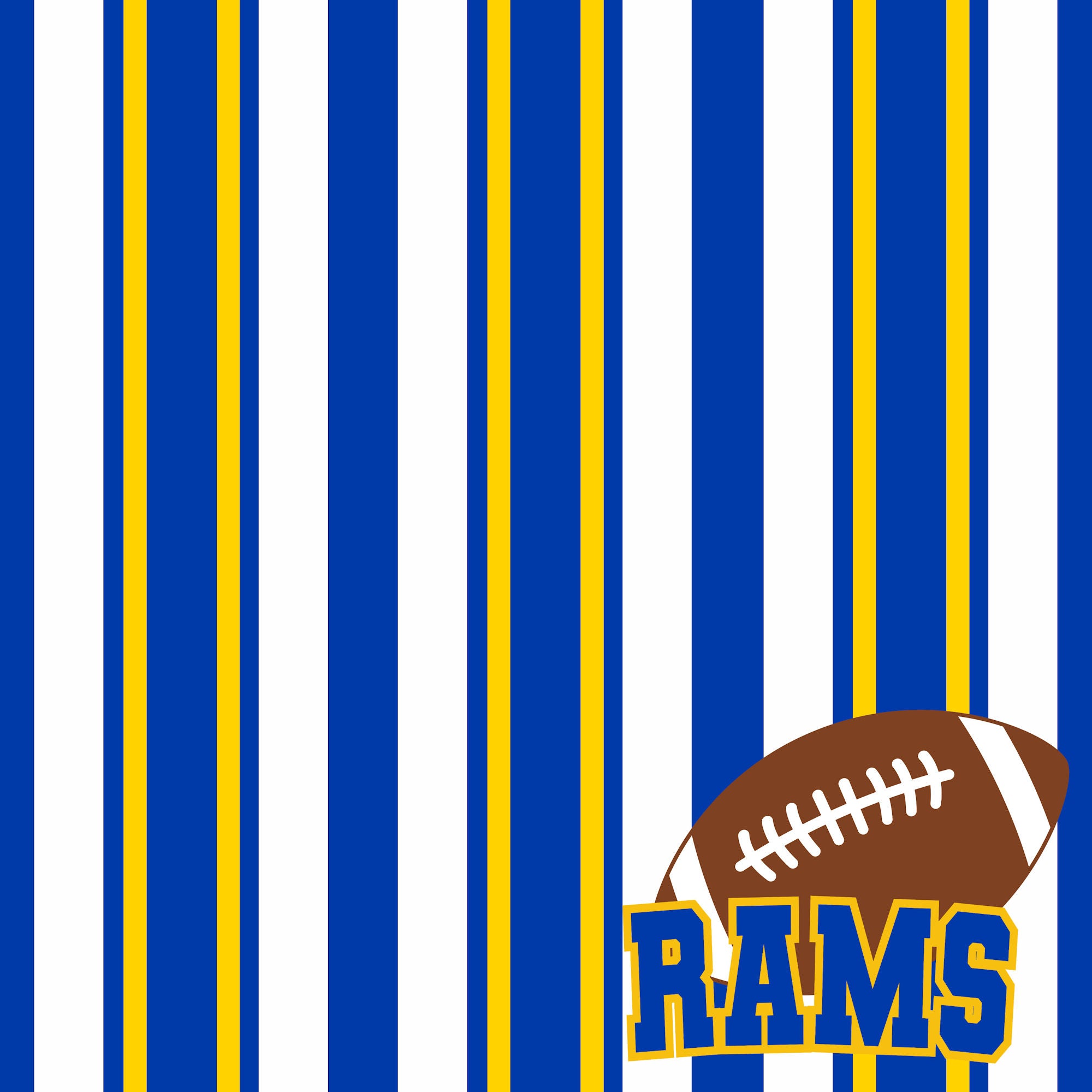Football Season Collection Rams Sporty Stripes 12 x 12 Double-Sided Scrapbook Paper by SSC Designs