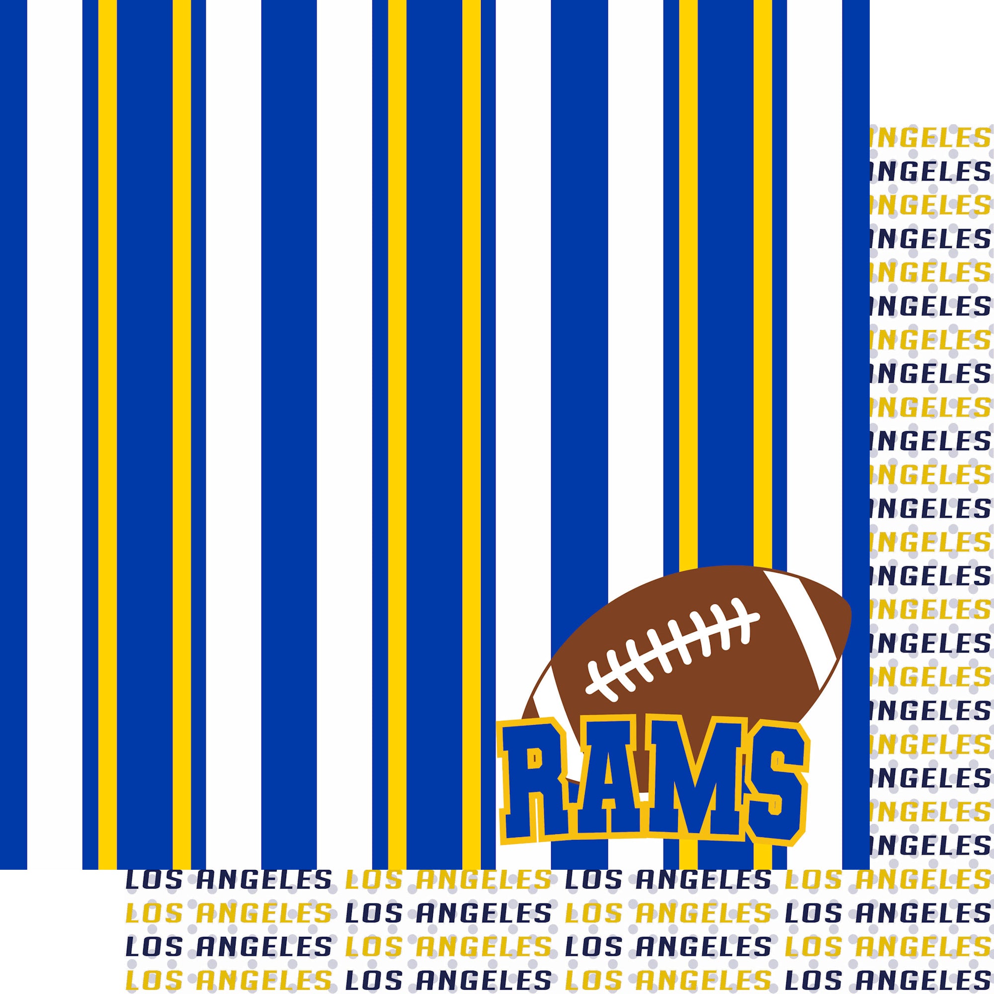 Football Season Collection Rams Sporty Stripes 12 x 12 Double-Sided Scrapbook Paper by SSC Designs