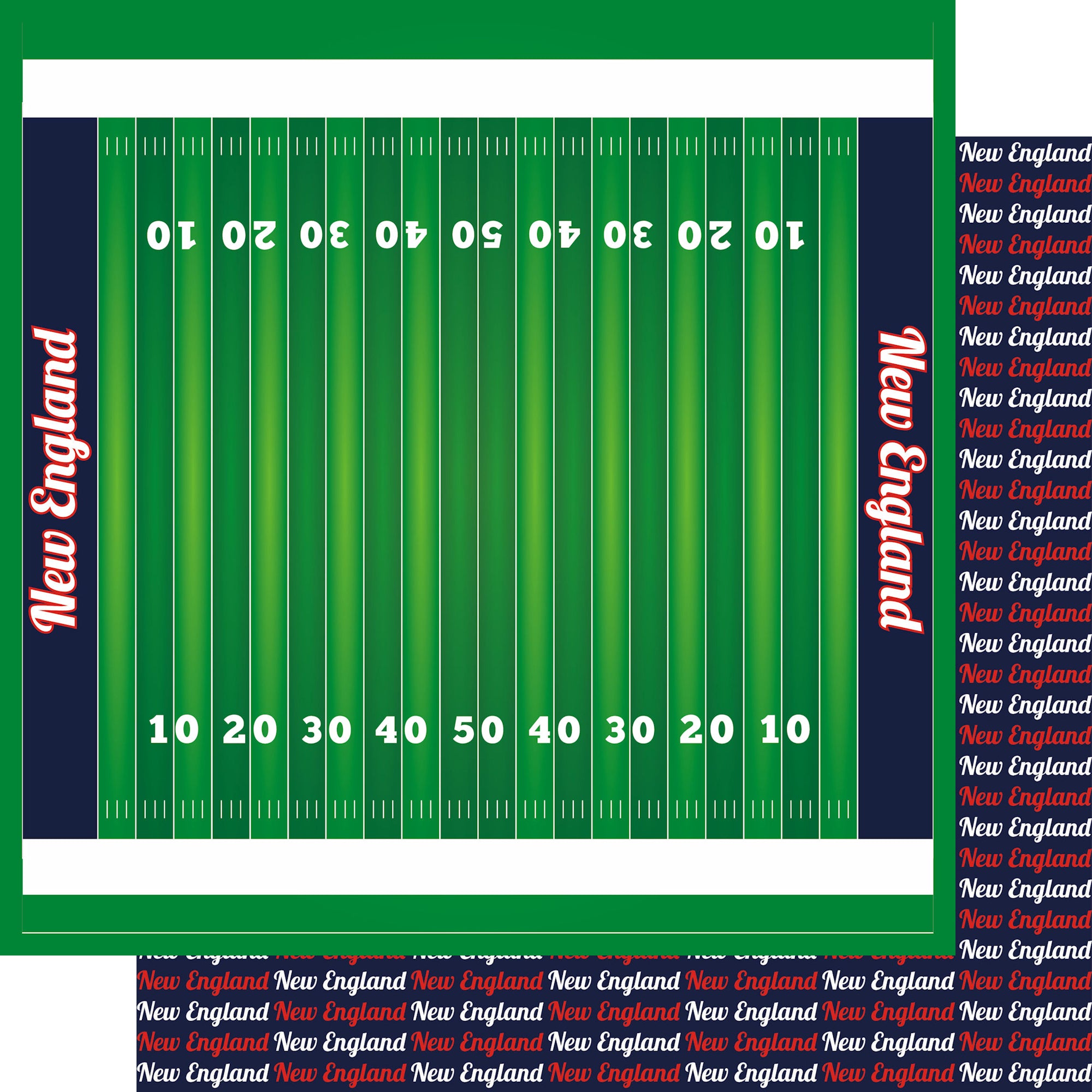 Football Season Collection New England On The Field 12 x 12 Double-Sided Scrapbook Paper by SSC Designs