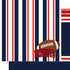 Football Season Collection Patriots Sporty Stripes 12 x 12 Double-Sided Scrapbook Paper by SSC Designs