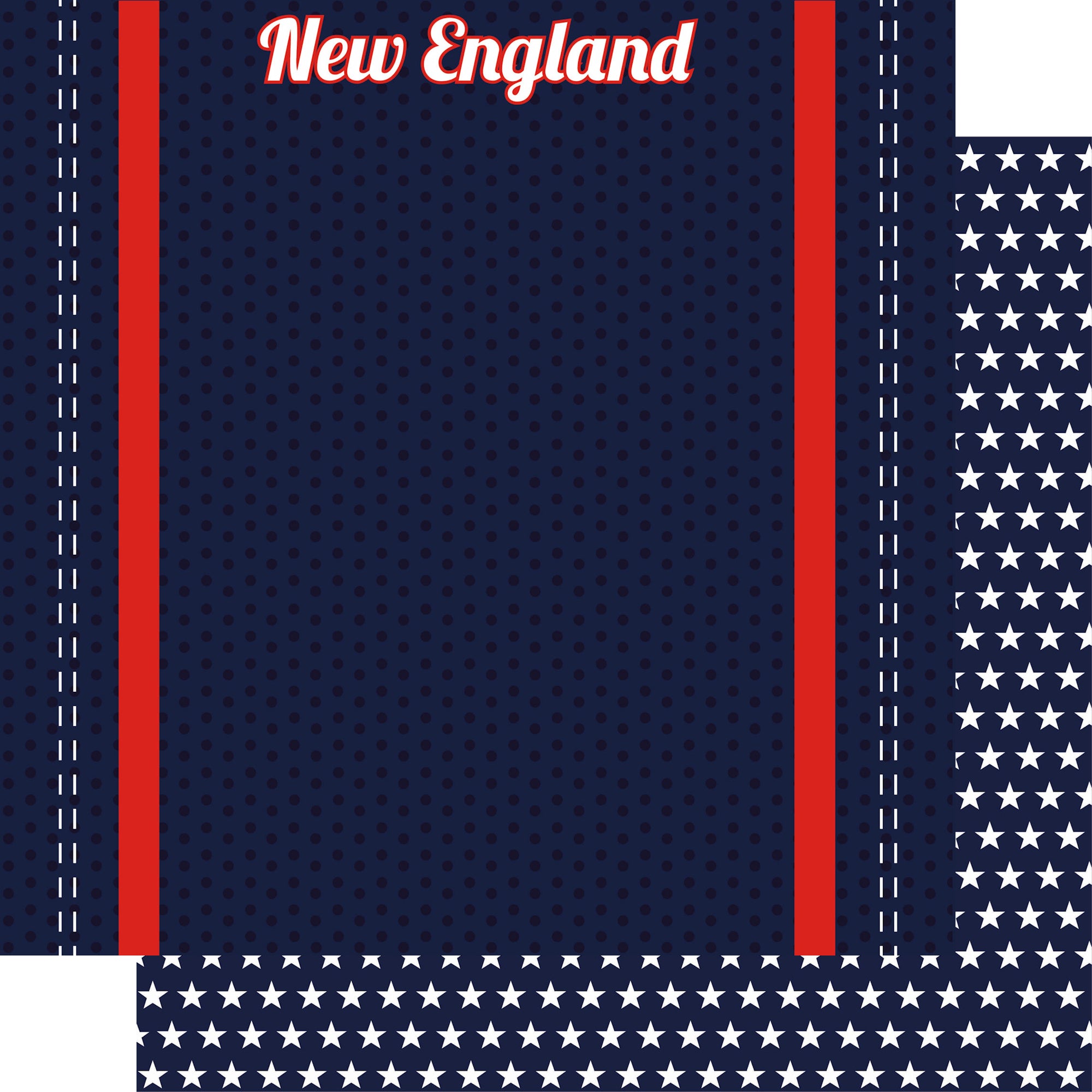 Football Season Collection New England City Pride 12 x 12 Double-Sided Scrapbook Paper by SSC Designs
