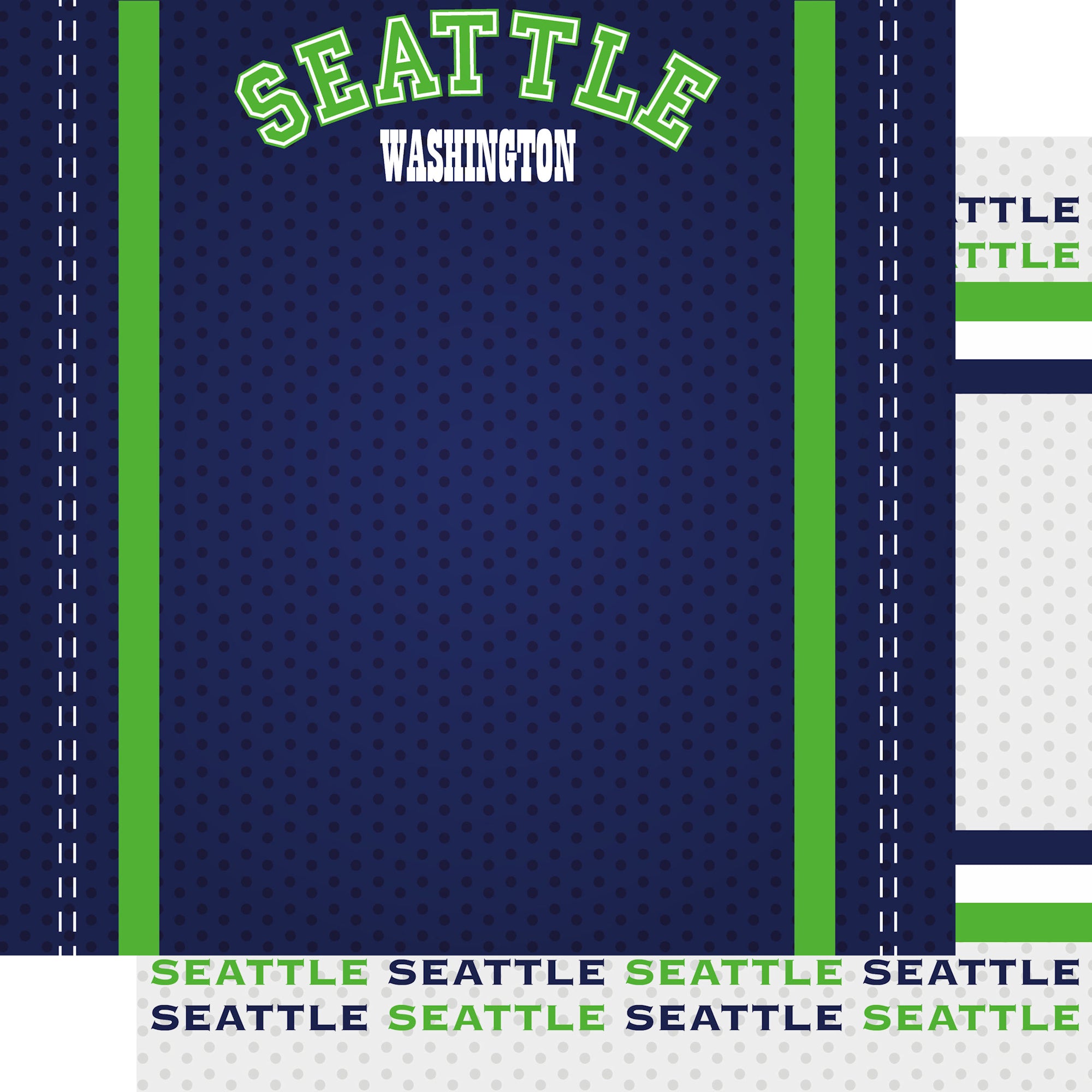 Football Season Collection Seattle City Pride 12 x 12 Double-Sided Scrapbook Paper by SSC Designs