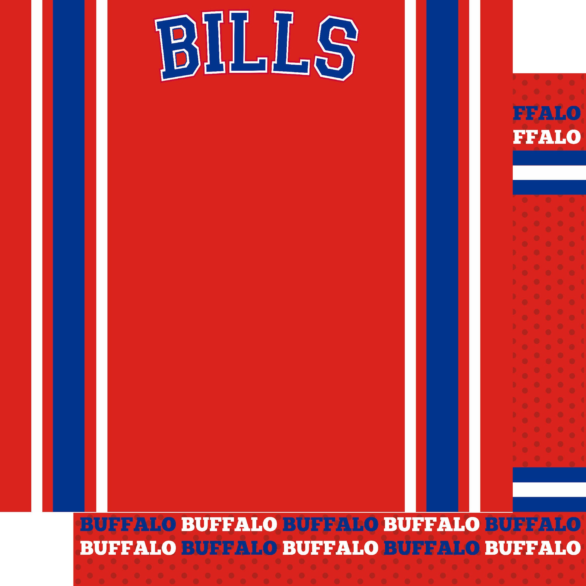 Football Season Collection Bills Football Jersey 12 x 12 Double-Sided Scrapbook Paper by SSC Designs