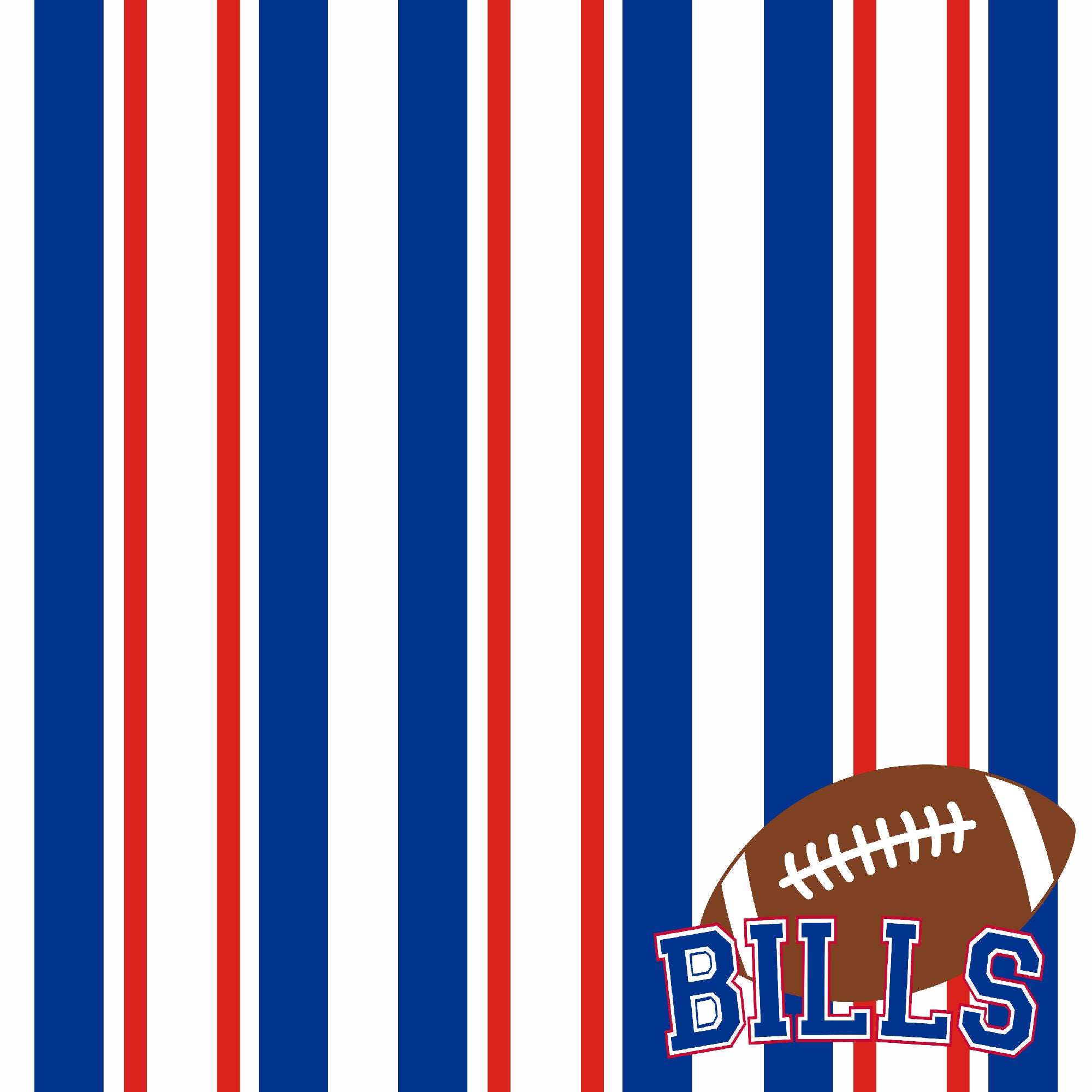 Football Season Collection Bills Sporty Stripes 12 x 12 Double-Sided Scrapbook Paper by SSC Designs
