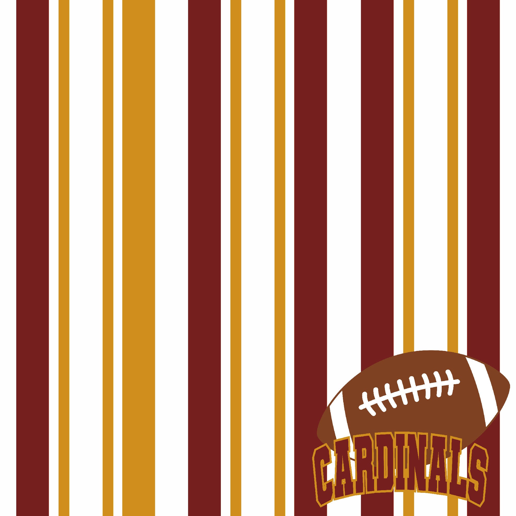 Football Season Collection Cardinals Sporty Stripes 12 x 12 Double-Sided Scrapbook Paper by SSC Designs