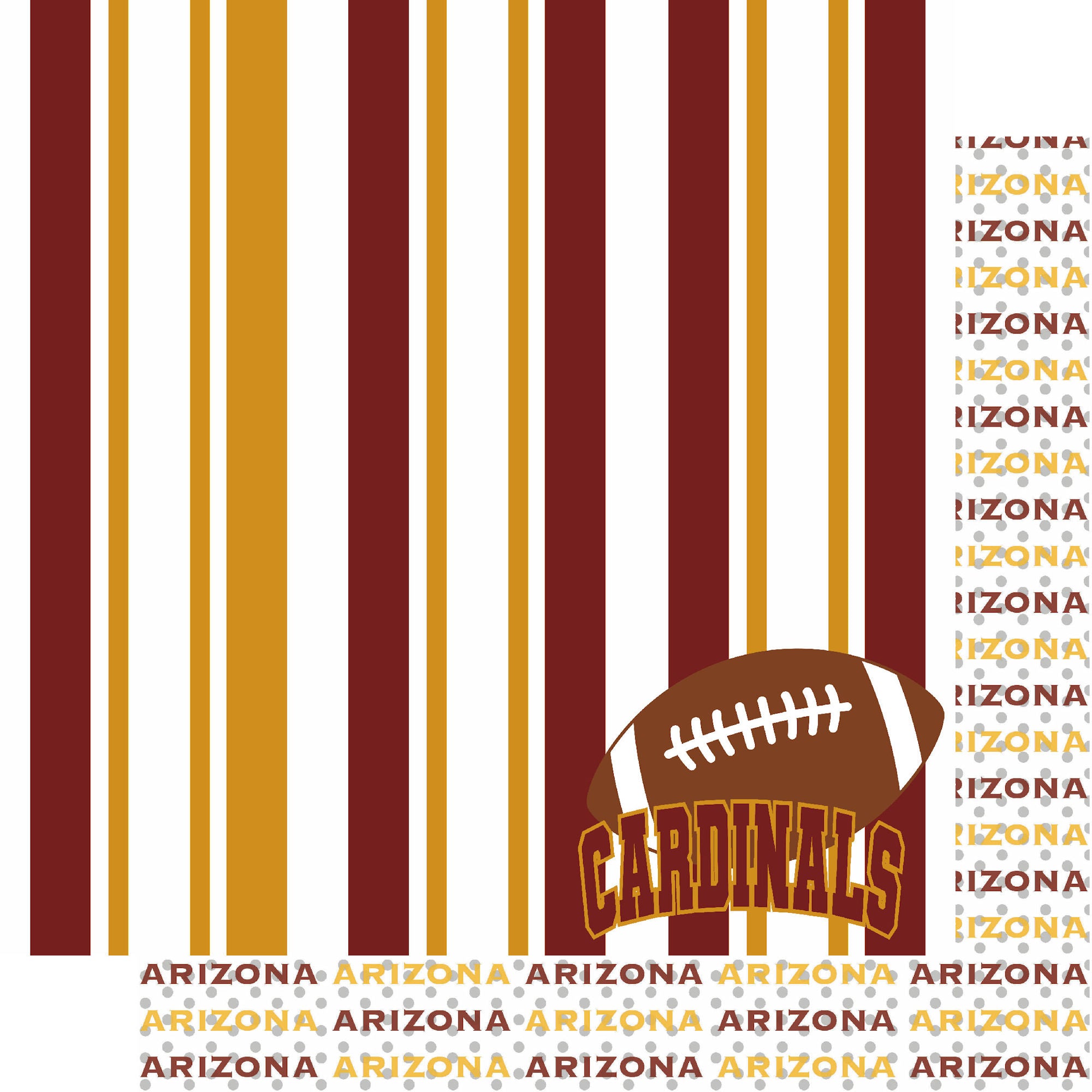 Football Season Collection Cardinals Sporty Stripes 12 x 12 Double-Sided Scrapbook Paper by SSC Designs