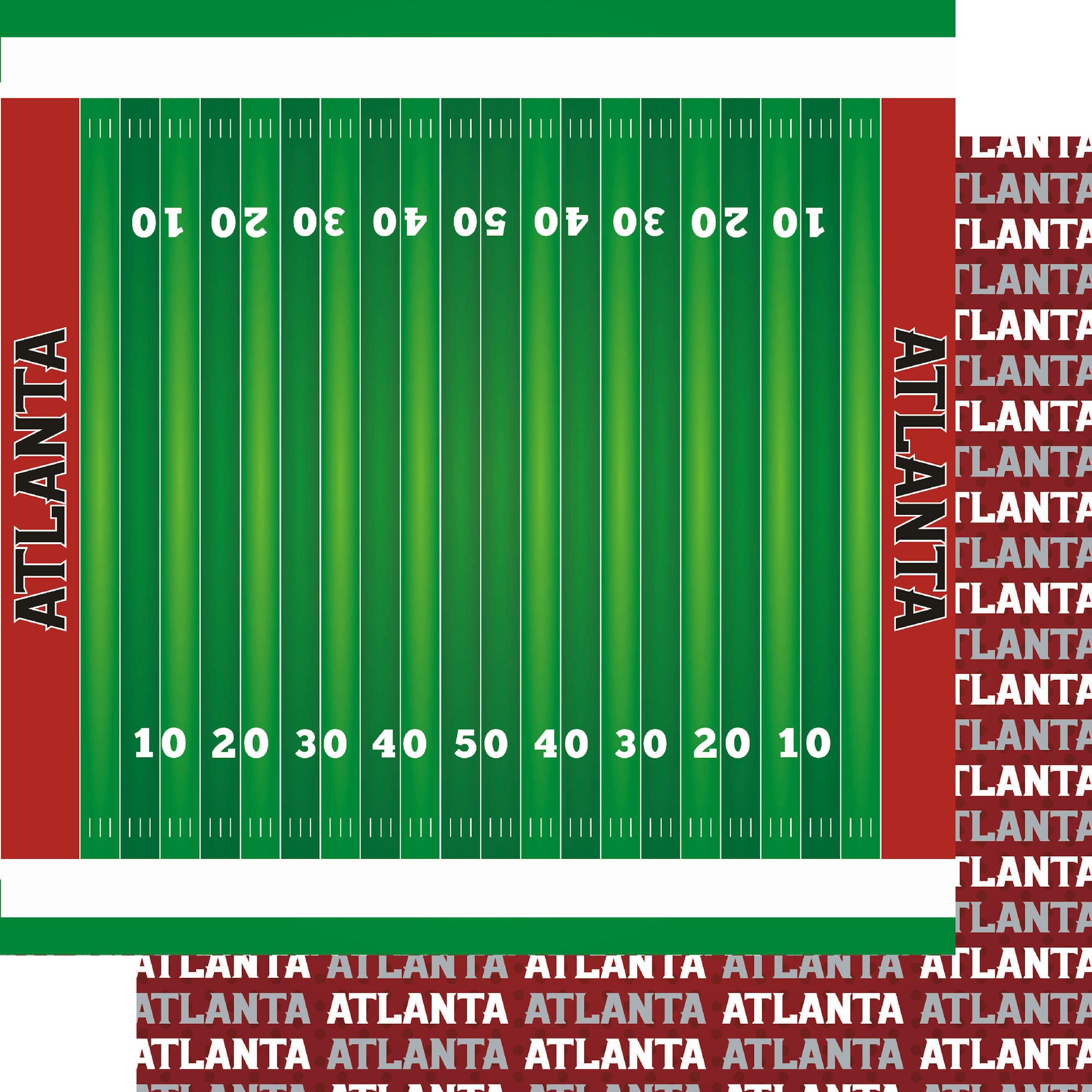 Football Season Collection Atlanta On The Field 12 x 12 Double-Sided Scrapbook Paper by SSC Designs