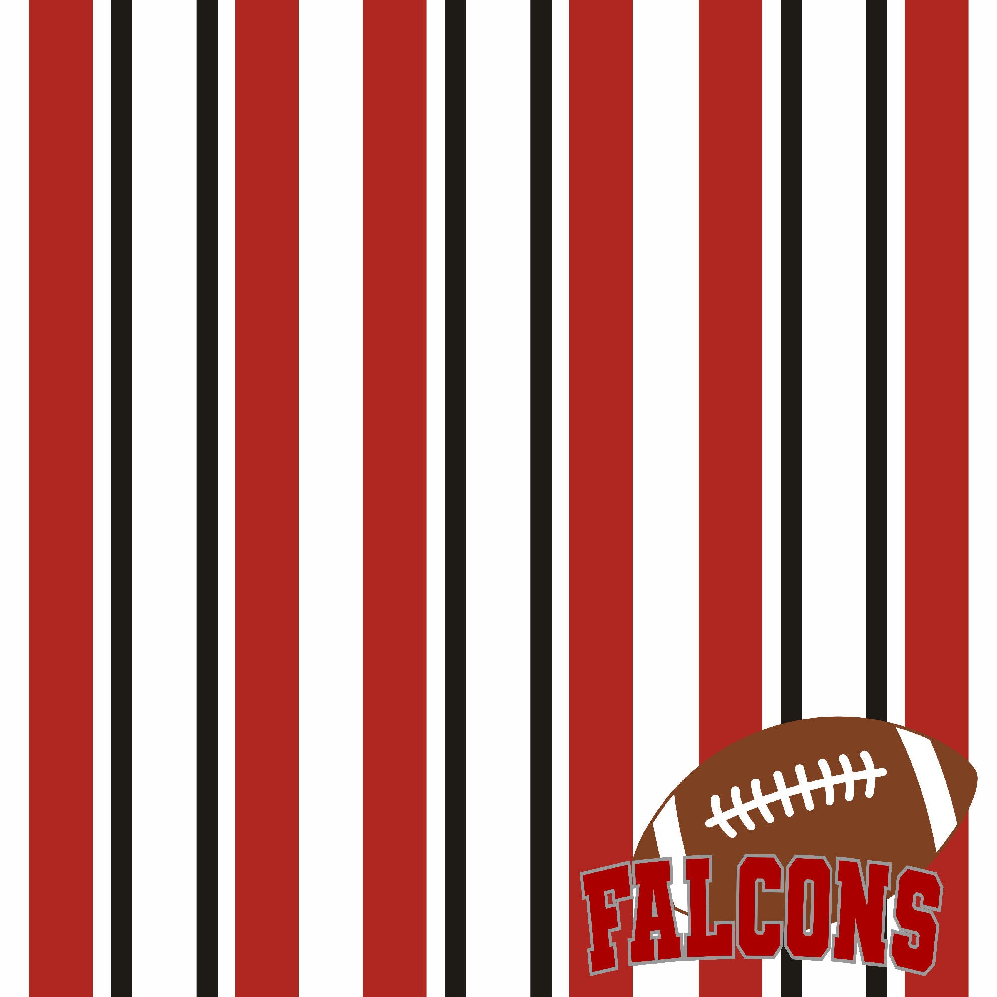 Football Season Collection Falcons Sporty Stripes 12 x 12 Double-Sided Scrapbook Paper by SSC Designs