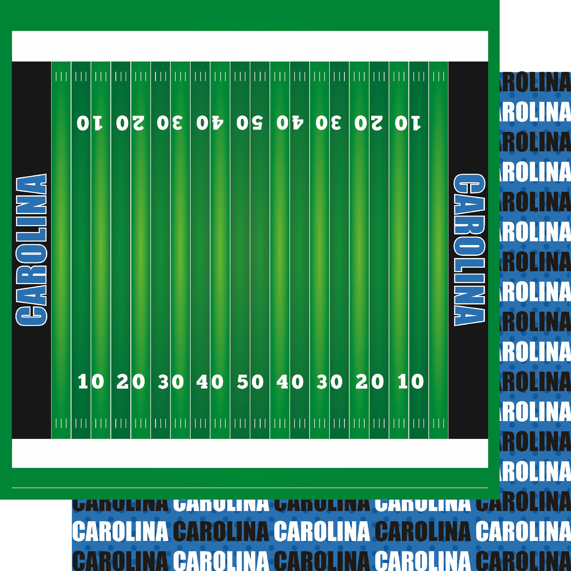 Football Season Collection Carolina On The Field 12 x 12 Double-Sided Scrapbook Paper by SSC Designs