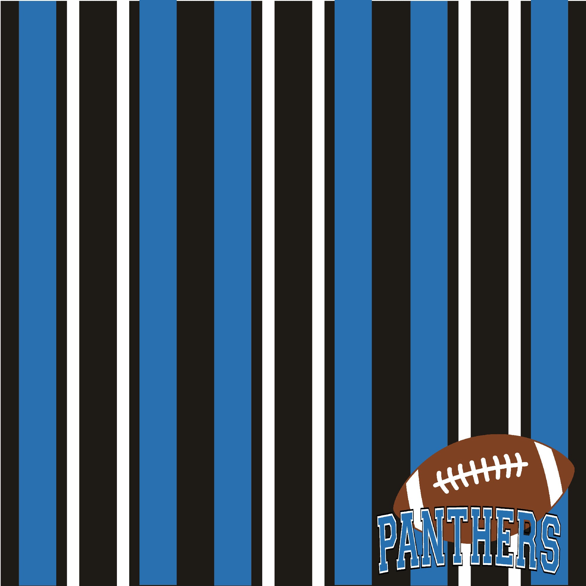 Football Season Collection Panthers Sporty Stripes 12 x 12 Double-Sided Scrapbook Paper by SSC Designs
