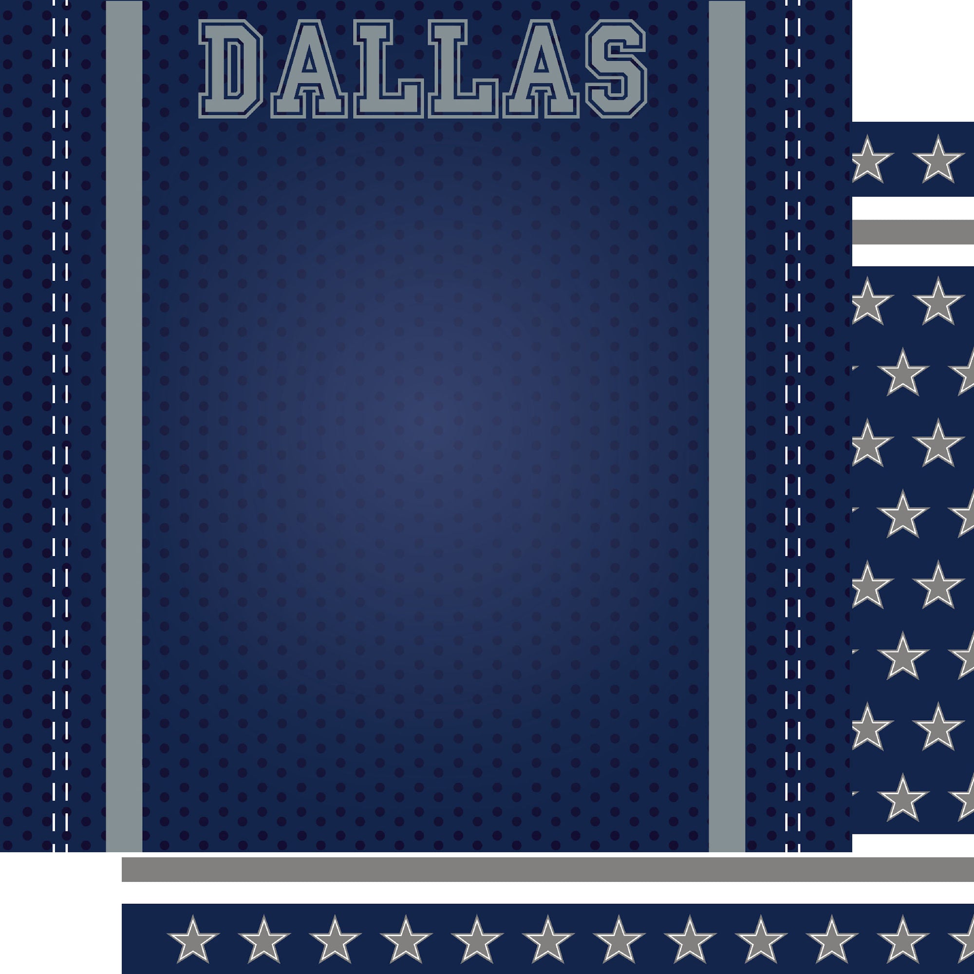 Football Season Collection Dallas City Pride 12 x 12 Double-Sided Scrapbook Paper by SSC Designs