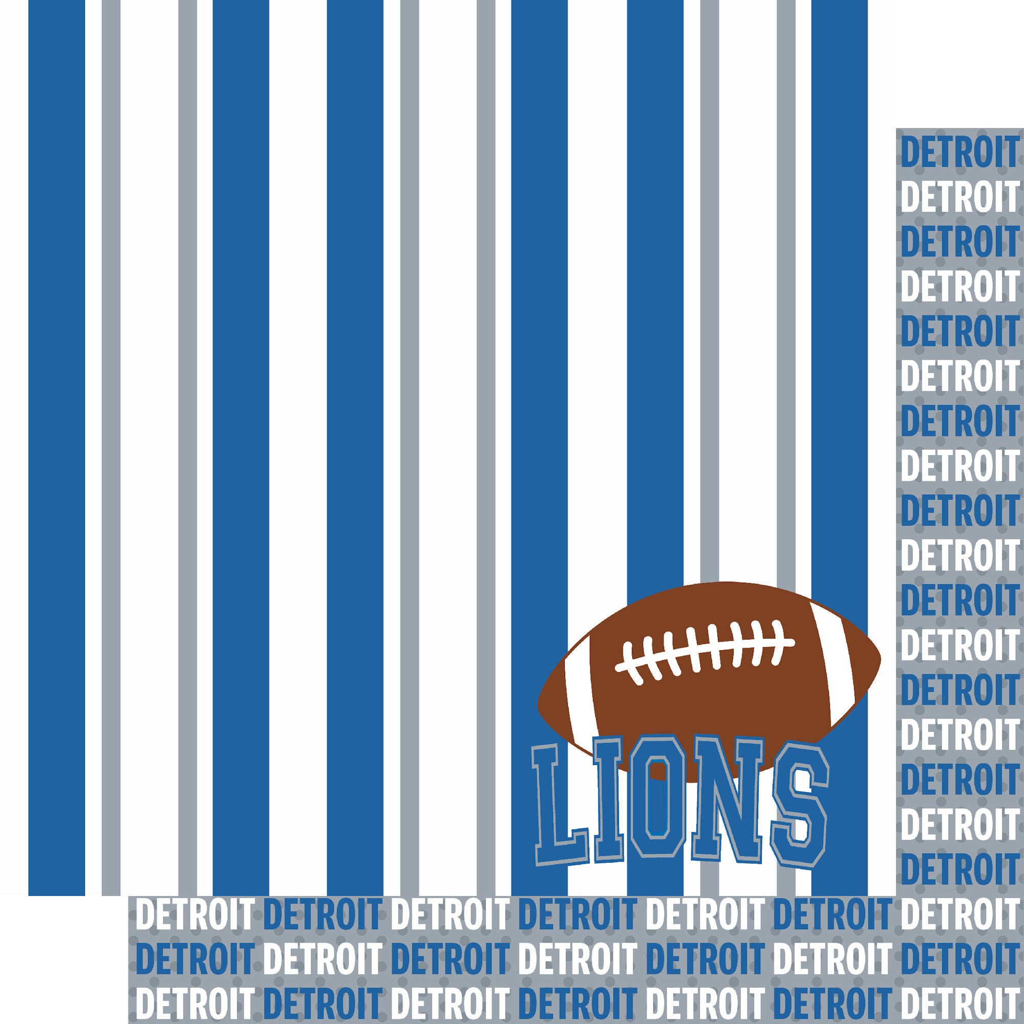 Football Season Collection Lions Sporty Stripes 12 x 12 Double-Sided Scrapbook Paper by SSC Designs