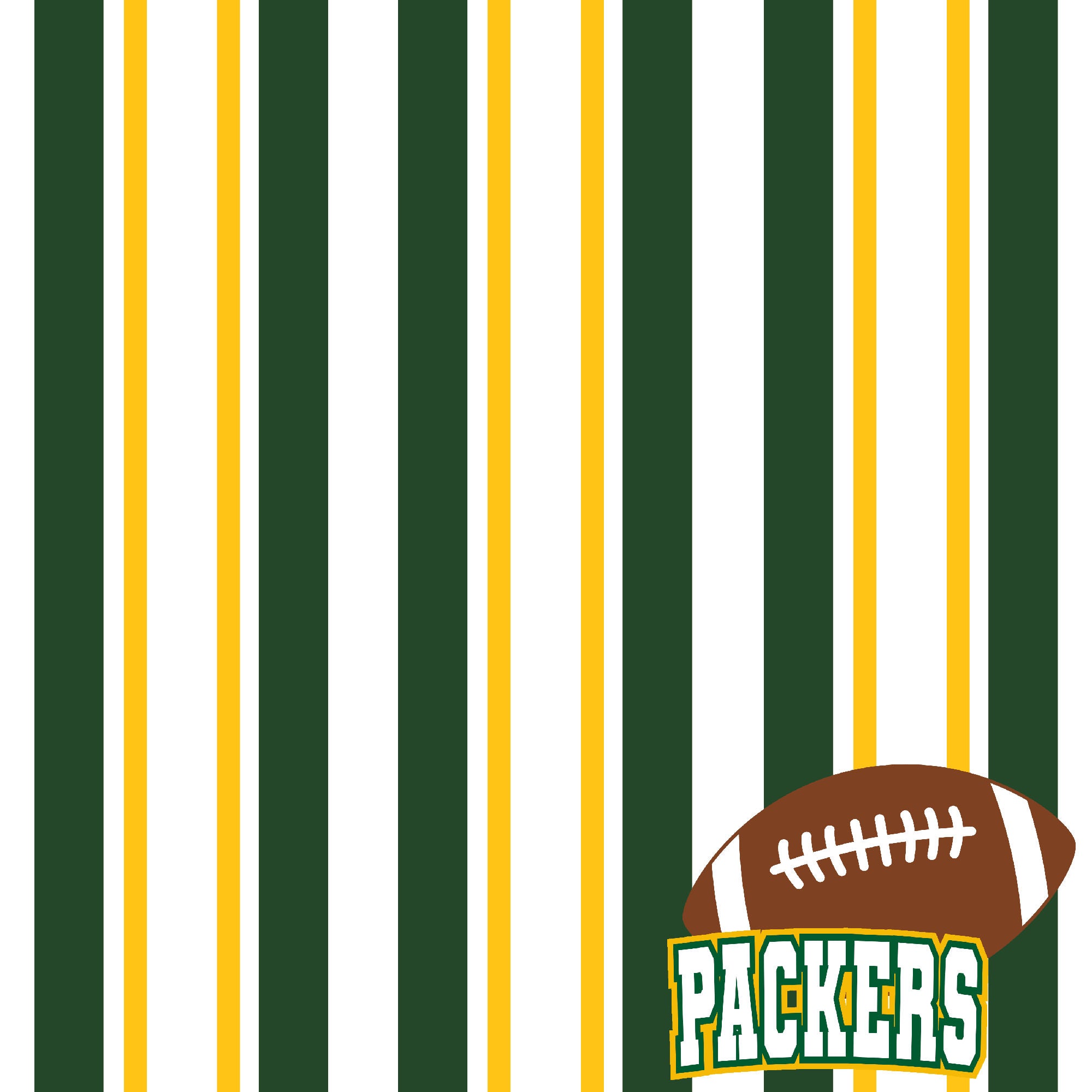 Football Season Collection Packers Sporty Stripes 12 x 12 Double-Sided Scrapbook Paper by SSC Designs