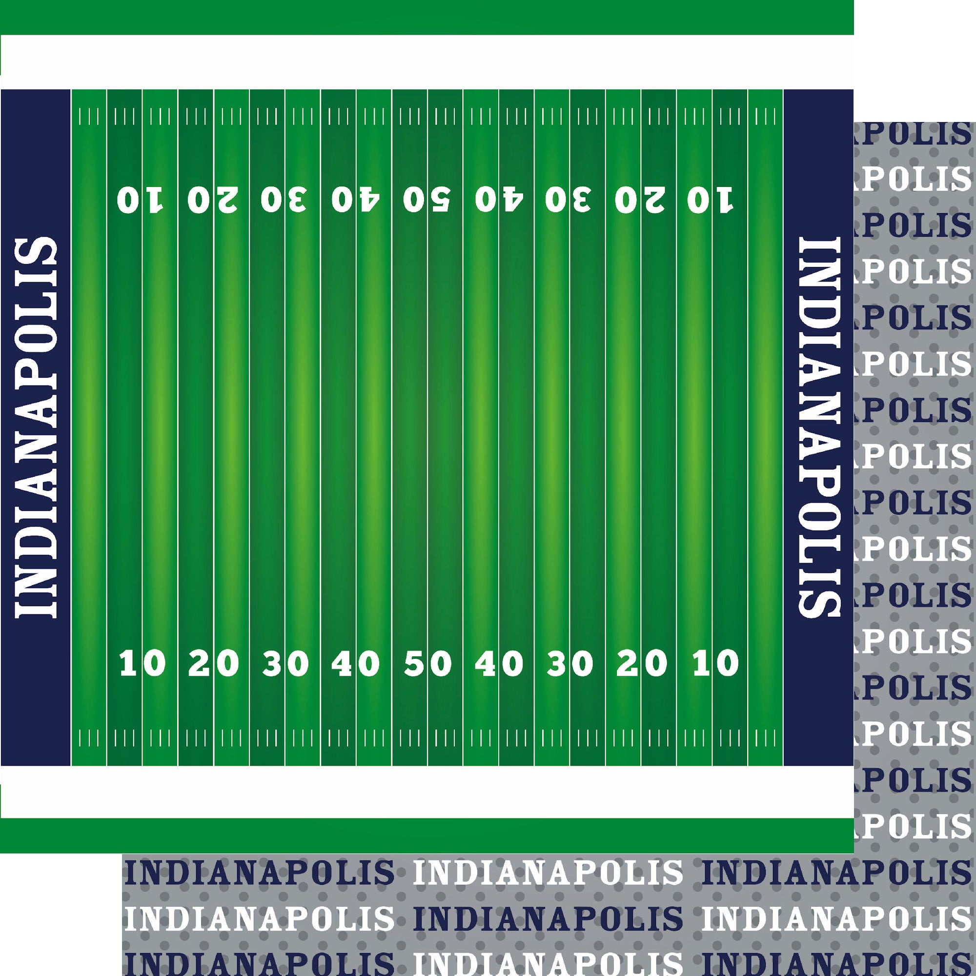 Football Season Collection Indianapolis On The Field 12 x 12 Double-Sided Scrapbook Paper by SSC Designs