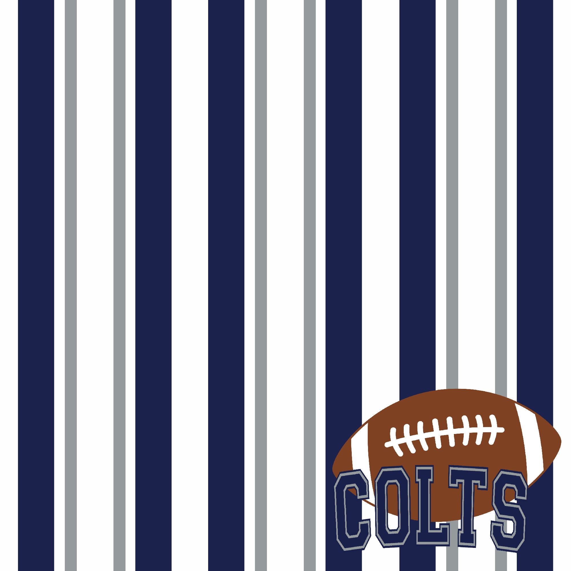 Football Season Collection Colts Sporty Stripes 12 x 12 Double-Sided Scrapbook Paper by SSC Designs