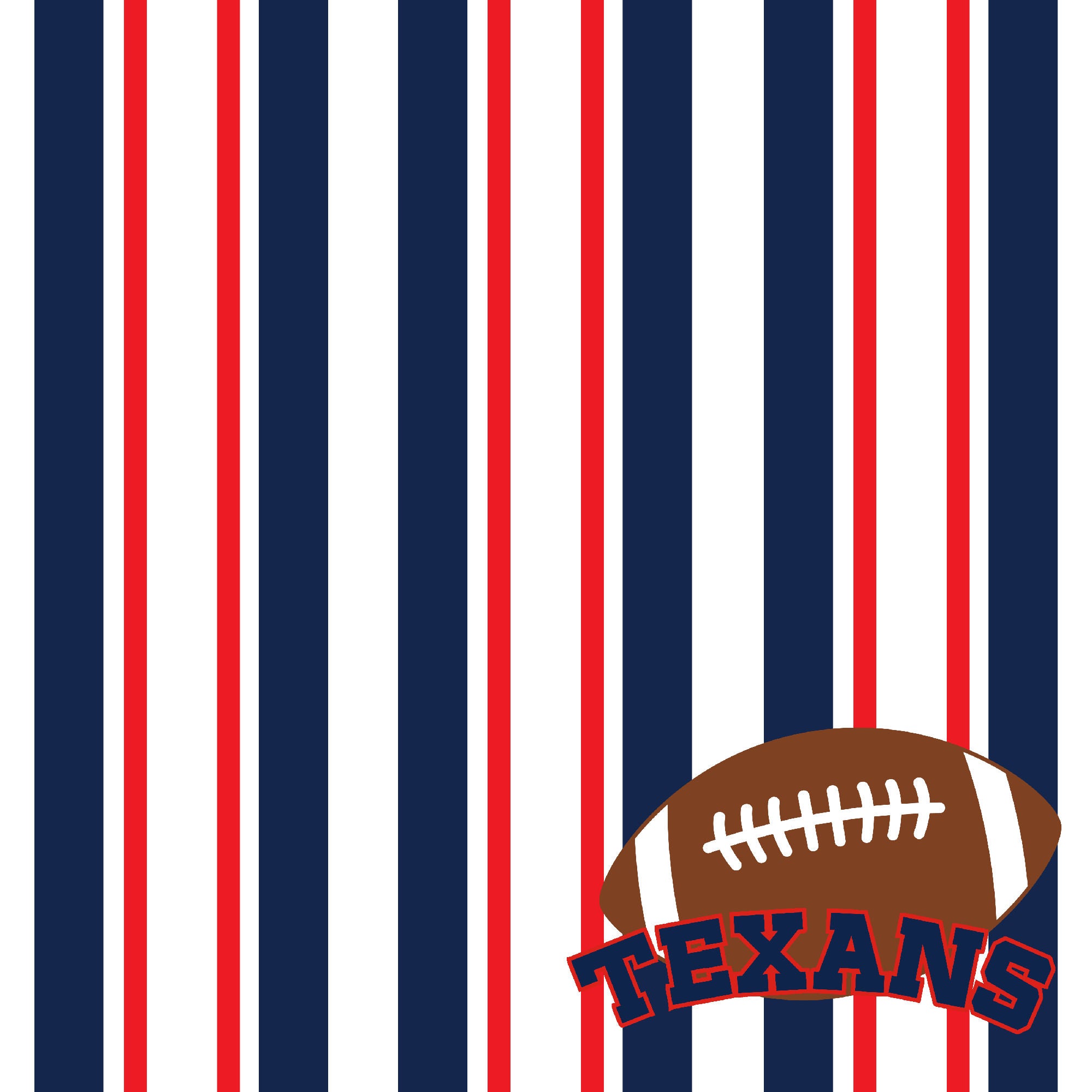 Football Season Collection Texans Sporty Stripes 12 x 12 Double-Sided Scrapbook Paper by SSC Designs