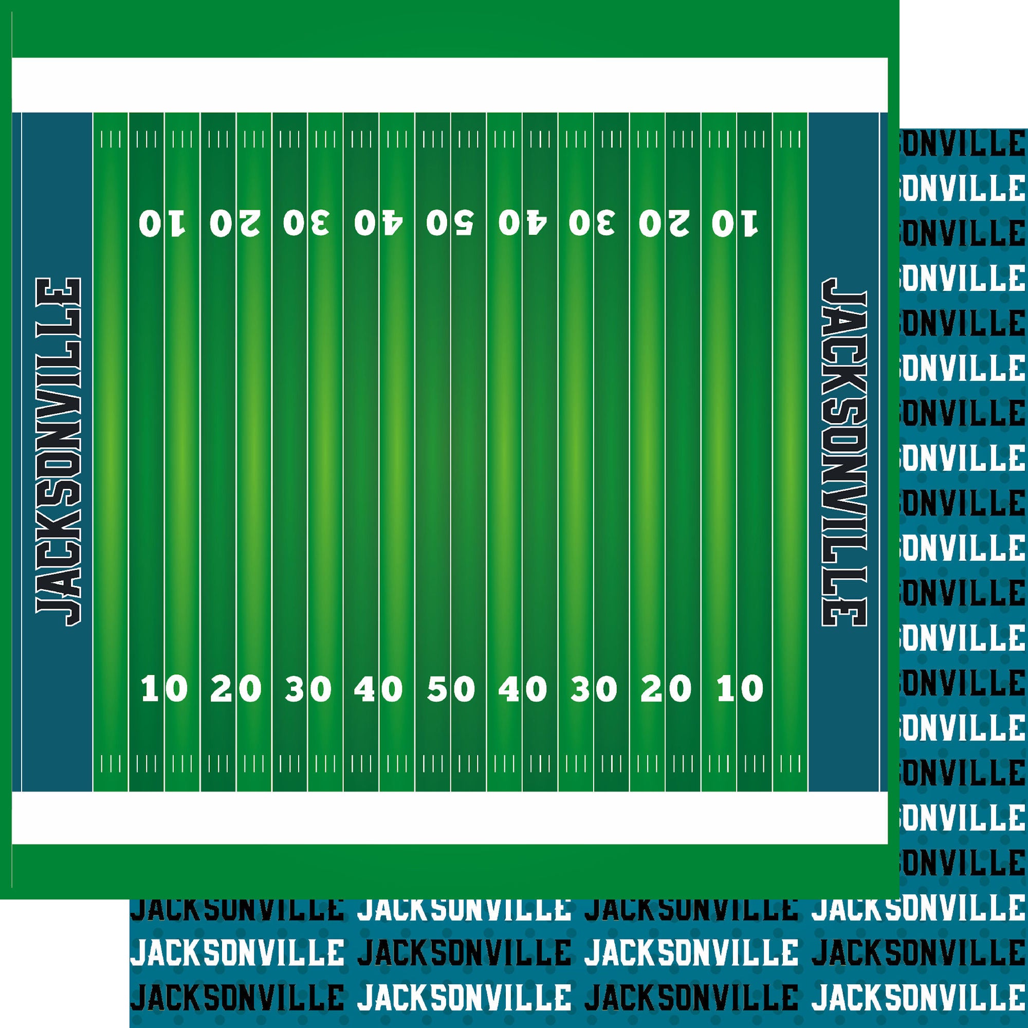 Football Season Collection Jacksonville On The Field 12 x 12 Double-Sided Scrapbook Paper by SSC Designs