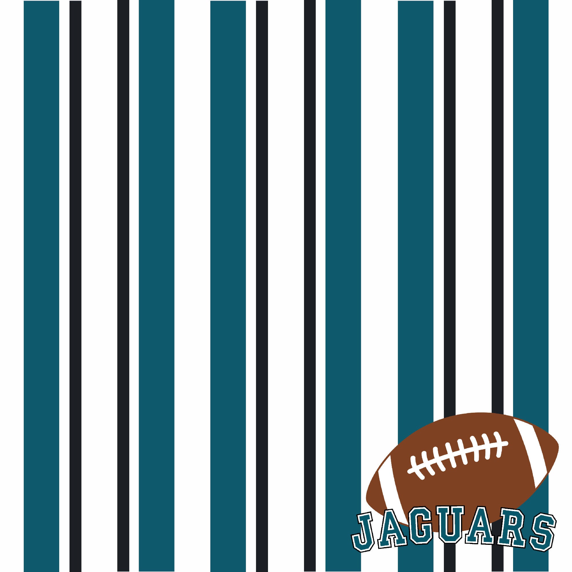 Football Season Collection Jaguars Sporty Stripes 12 x 12 Double-Sided Scrapbook Paper by SSC Designs