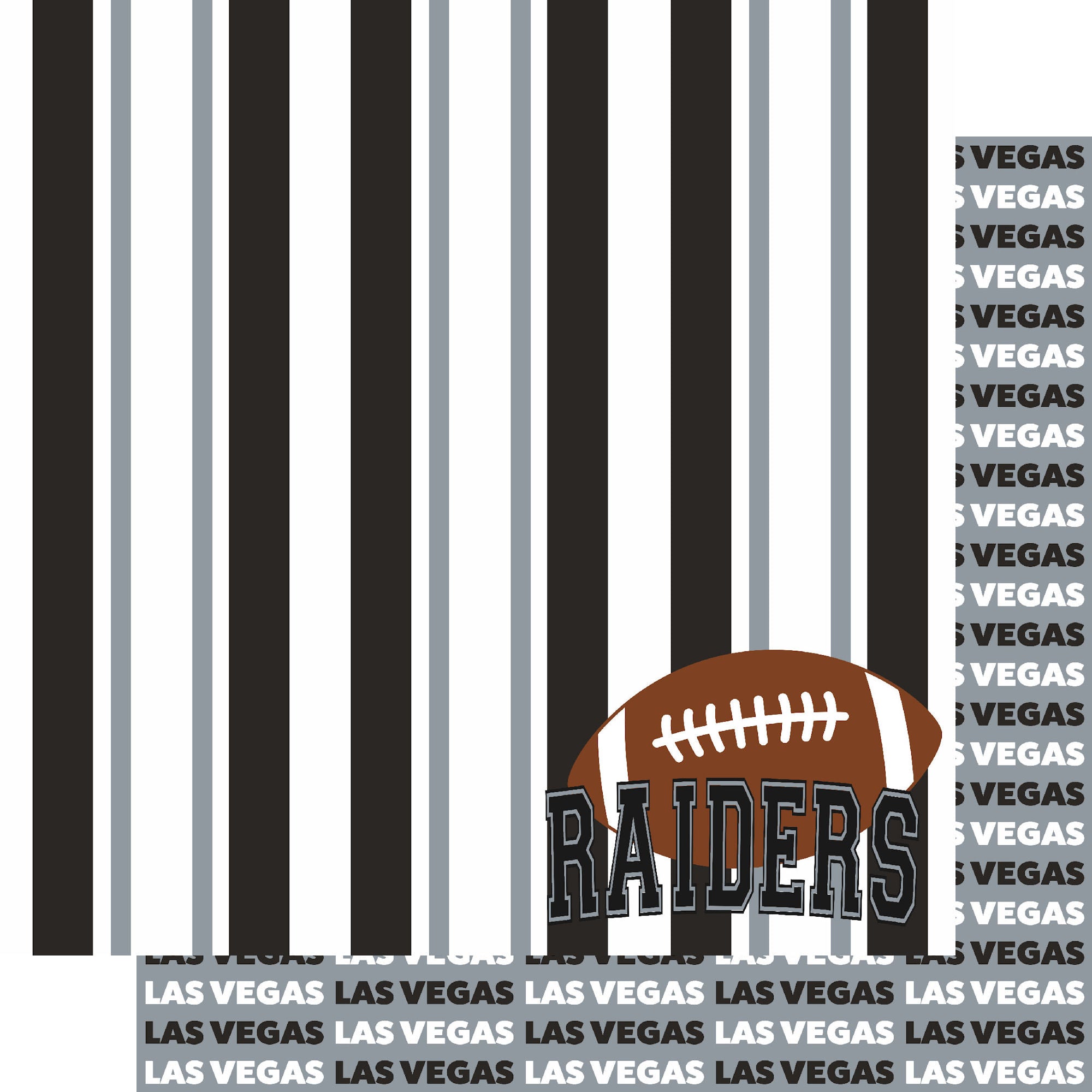 Football Season Collection Raiders Sporty Stripes 12 x 12 Double-Sided Scrapbook Paper by SSC Designs