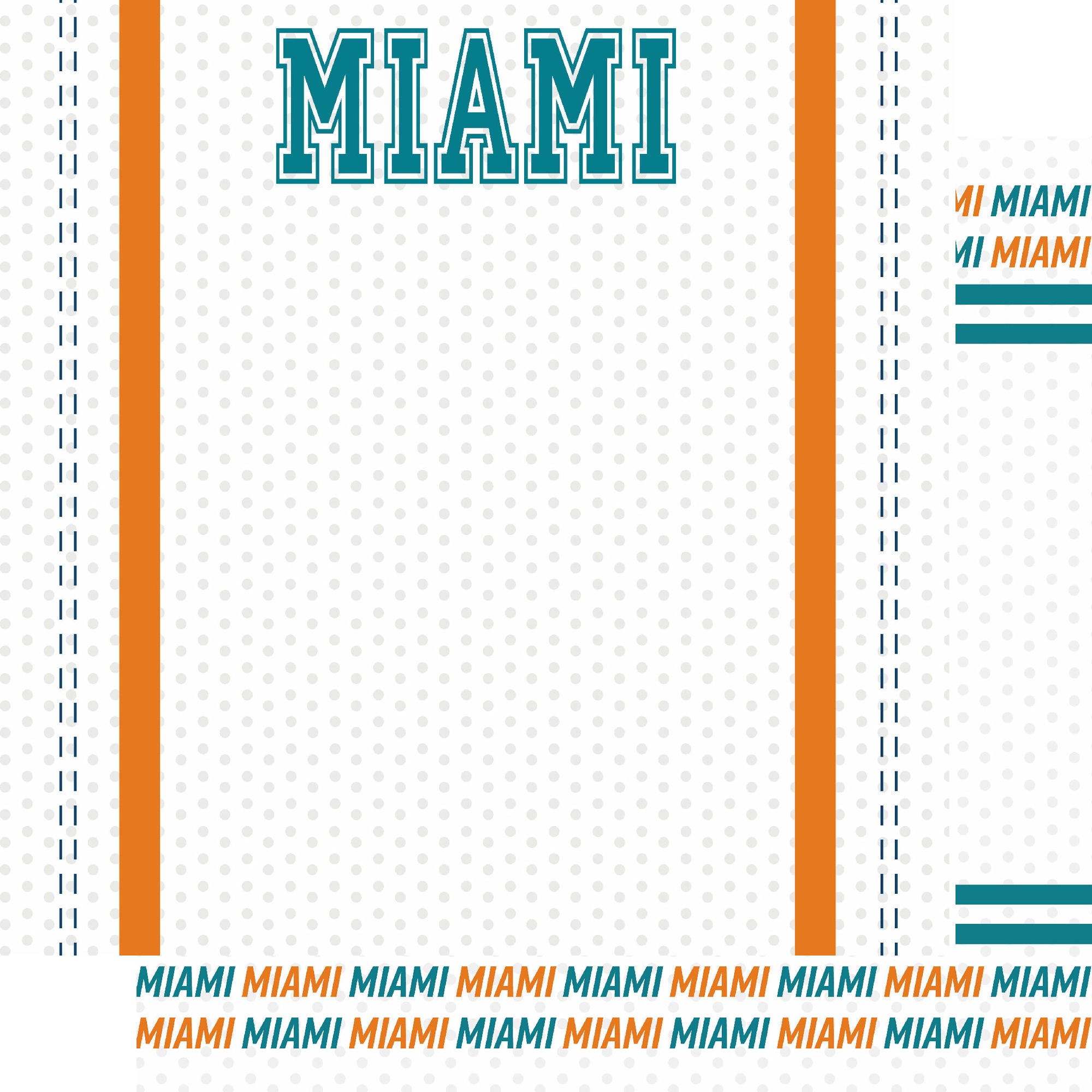 Football Season Collection Miami City Pride 12 x 12 Double-Sided Scrapbook Paper by SSC Designs
