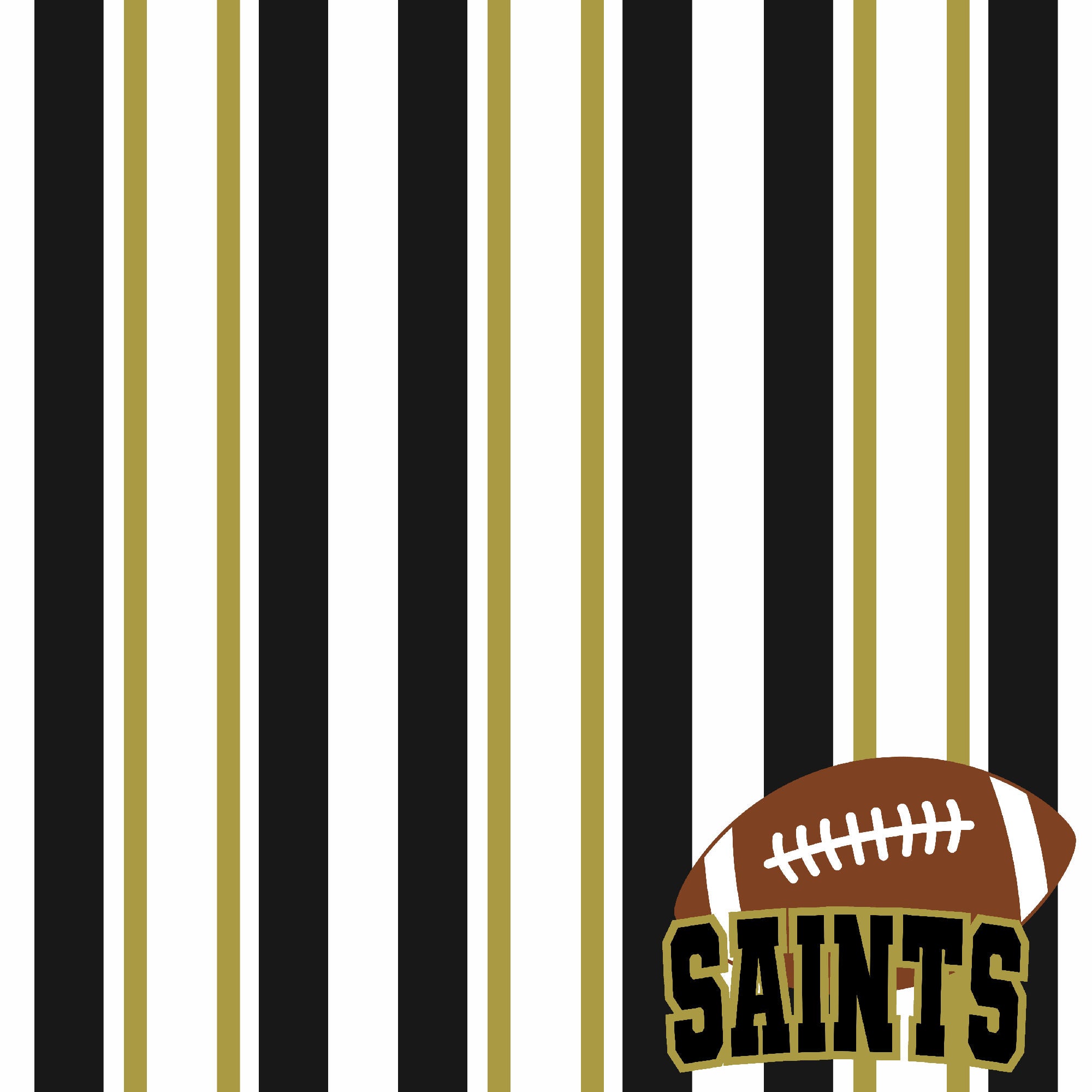 Football Season Collection Saints Sporty Stripes 12 x 12 Double-Sided Scrapbook Paper by SSC Designs