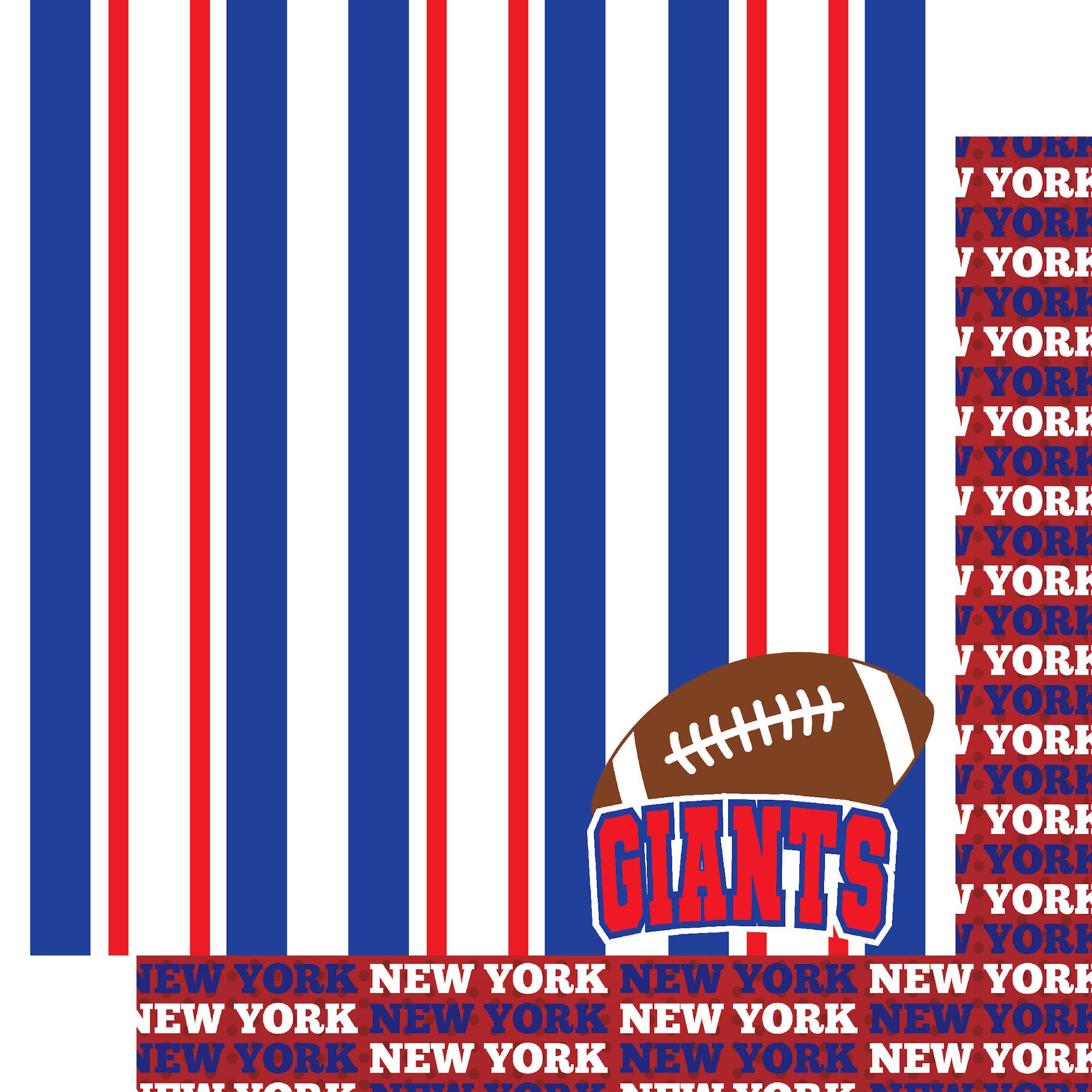 Football Season Collection Giants Sporty Stripes 12 x 12 Double-Sided Scrapbook Paper by SSC Designs
