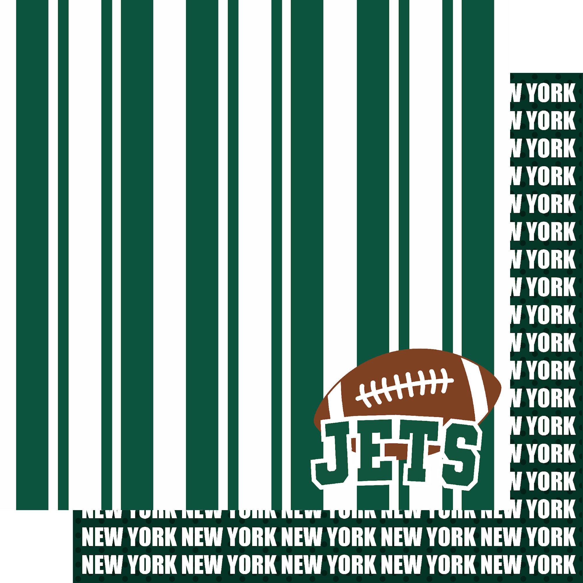 Football Season Collection Jets Sporty Stripes 12 x 12 Double-Sided Scrapbook Paper by SSC Designs