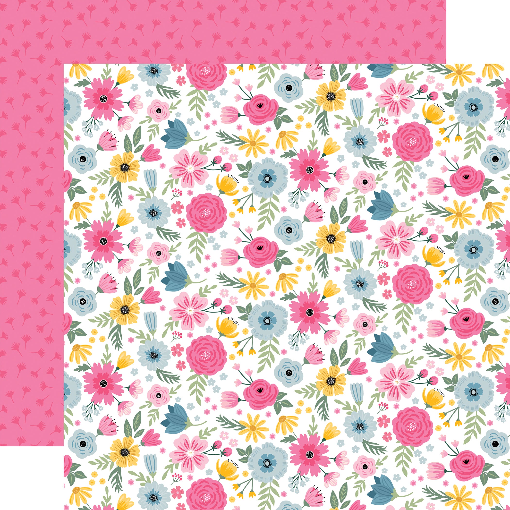 Fairy Garden Collection Enchanted Florals 12 x 12 Double-Sided Scrapbook Paper by Echo Park Paper