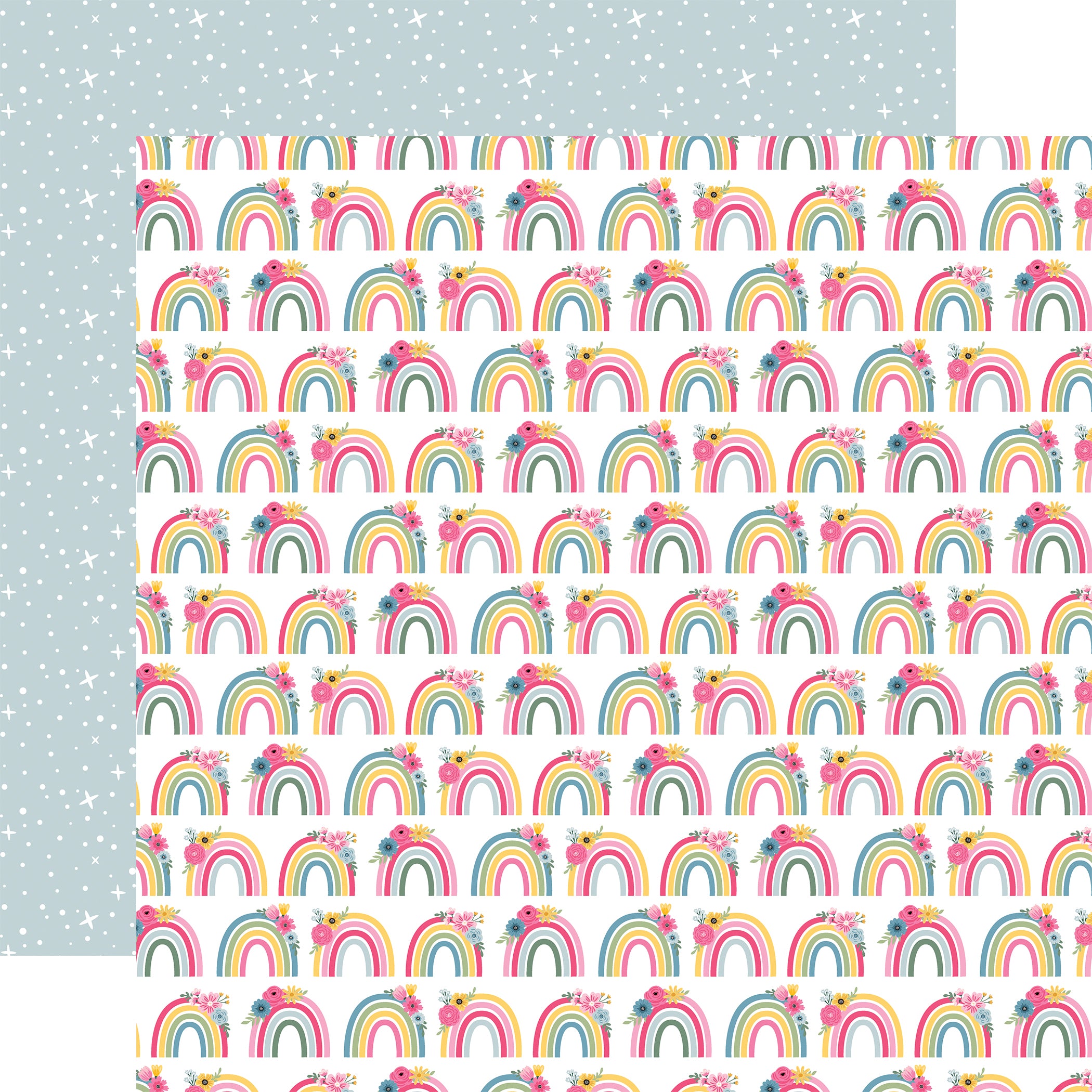 Fairy Garden Collection Garden Rainbows 12 x 12 Double-Sided Scrapbook Paper by Echo Park Paper