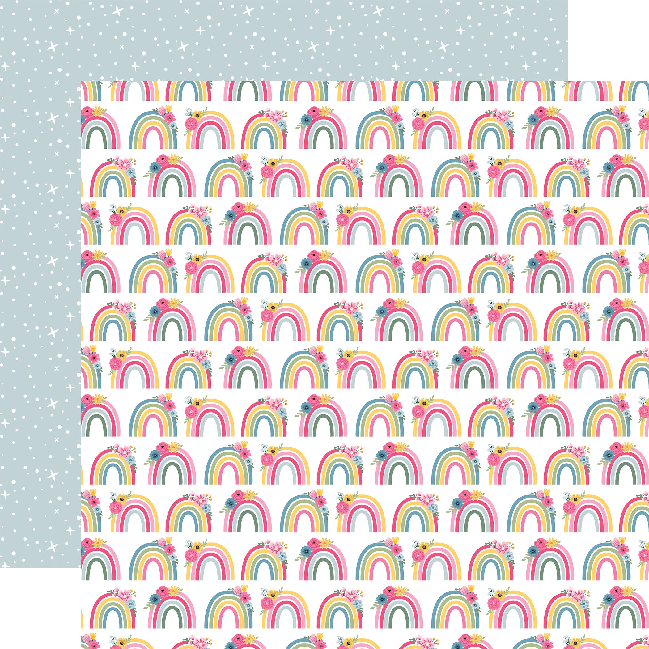 Fairy Garden Collection Garden Rainbows 12 x 12 Double-Sided Scrapbook Paper by Echo Park Paper