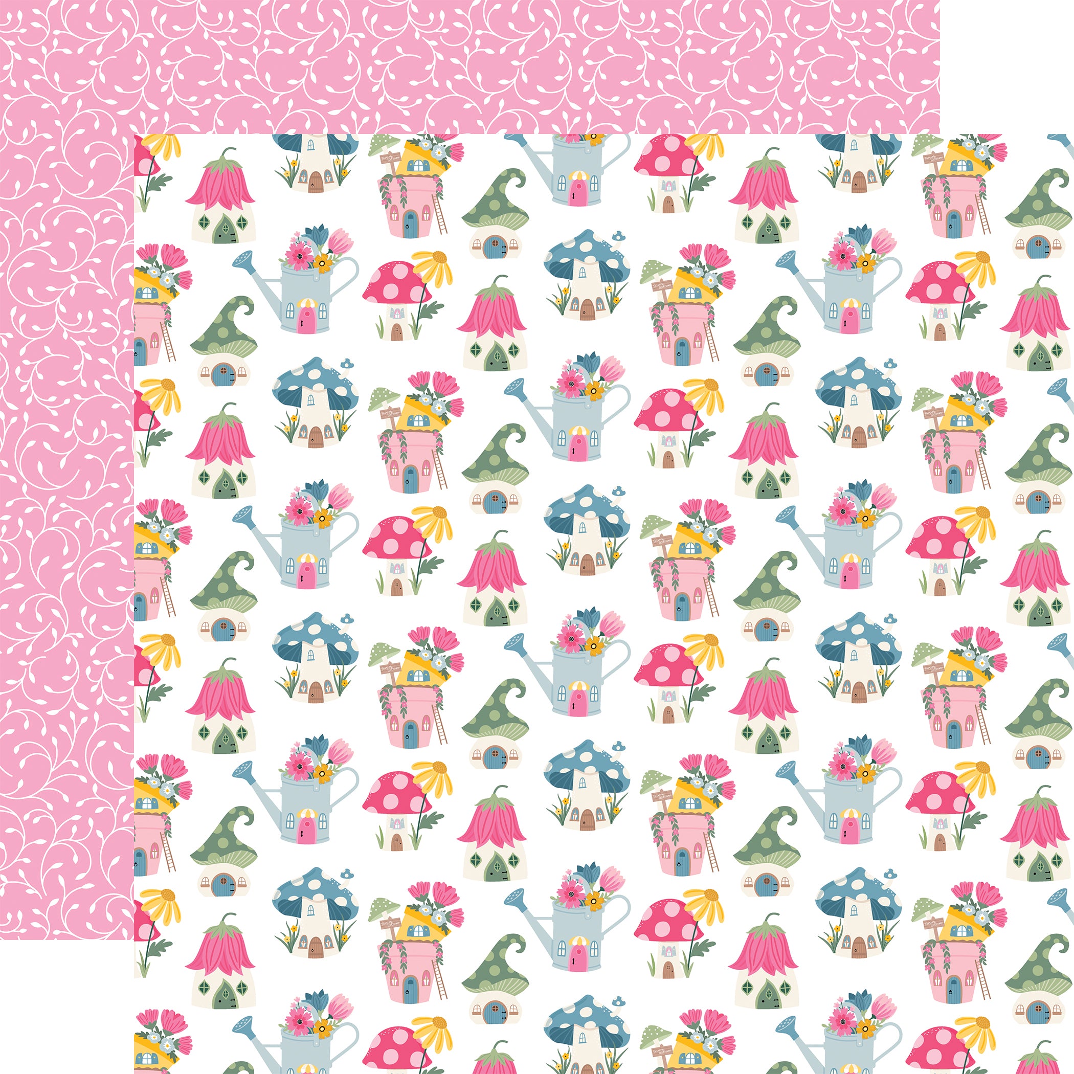 Fairy Garden Collection Dreamy Fairy Garden 12 x 12 Double-Sided Scrapbook Paper by Echo Park Paper