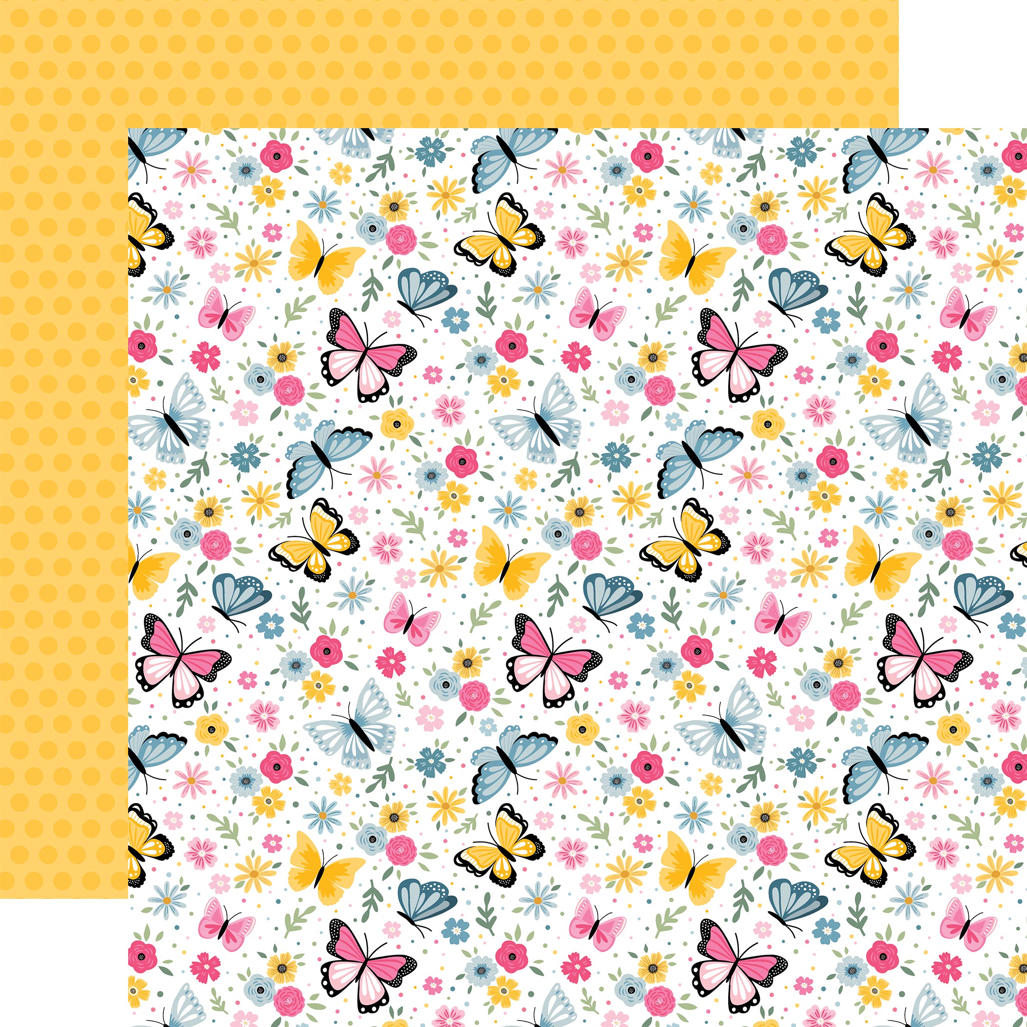 Fairy Garden Collection Wondrous Butterflies 12 x 12 Double-Sided Scrapbook Paper by Echo Park Paper