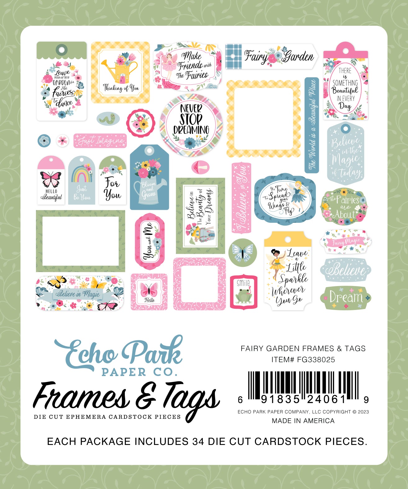 Fairy Garden Collection 5 x 5 Scrapbook Frames & Tags by Echo Park Paper