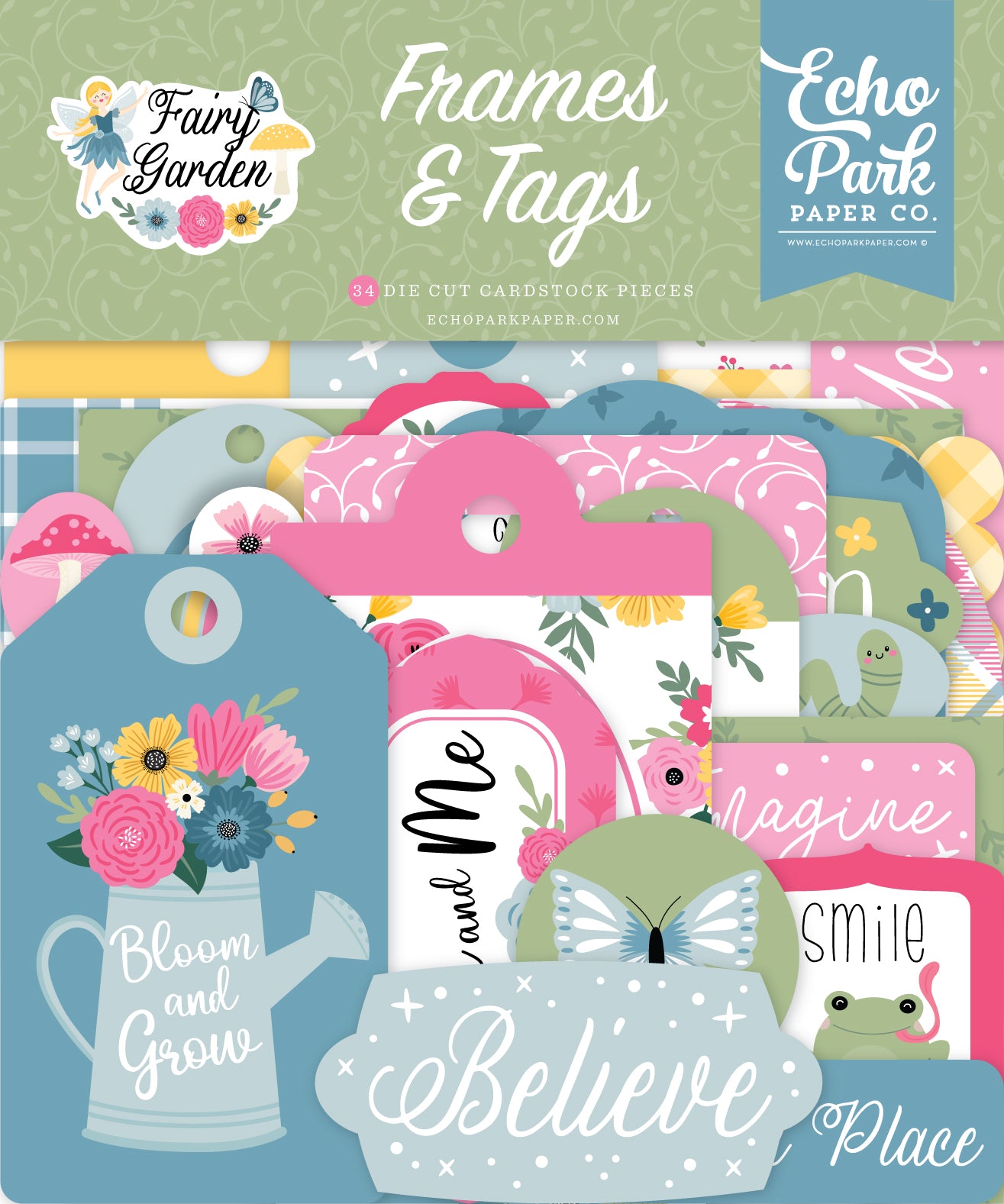 Fairy Garden Collection 5 x 5 Scrapbook Frames & Tags by Echo Park Paper