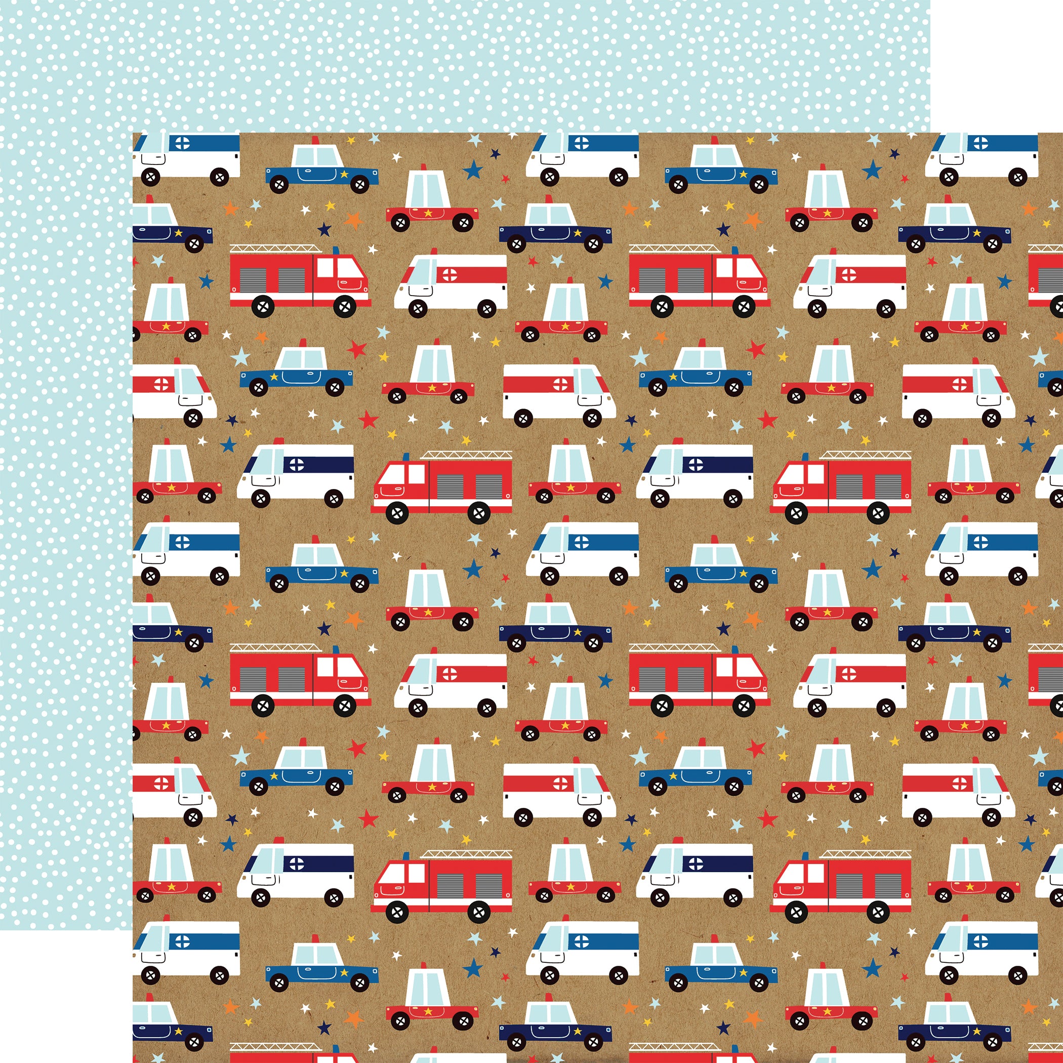 First Responder Collection 13-Piece Collection Kit by Echo Park Paper-12 Papers, 1 Sticker
