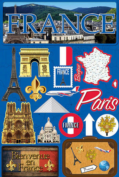 Jetsetters 2 Collection France 5 x 7 Scrapbook Embellishment by Reminisce