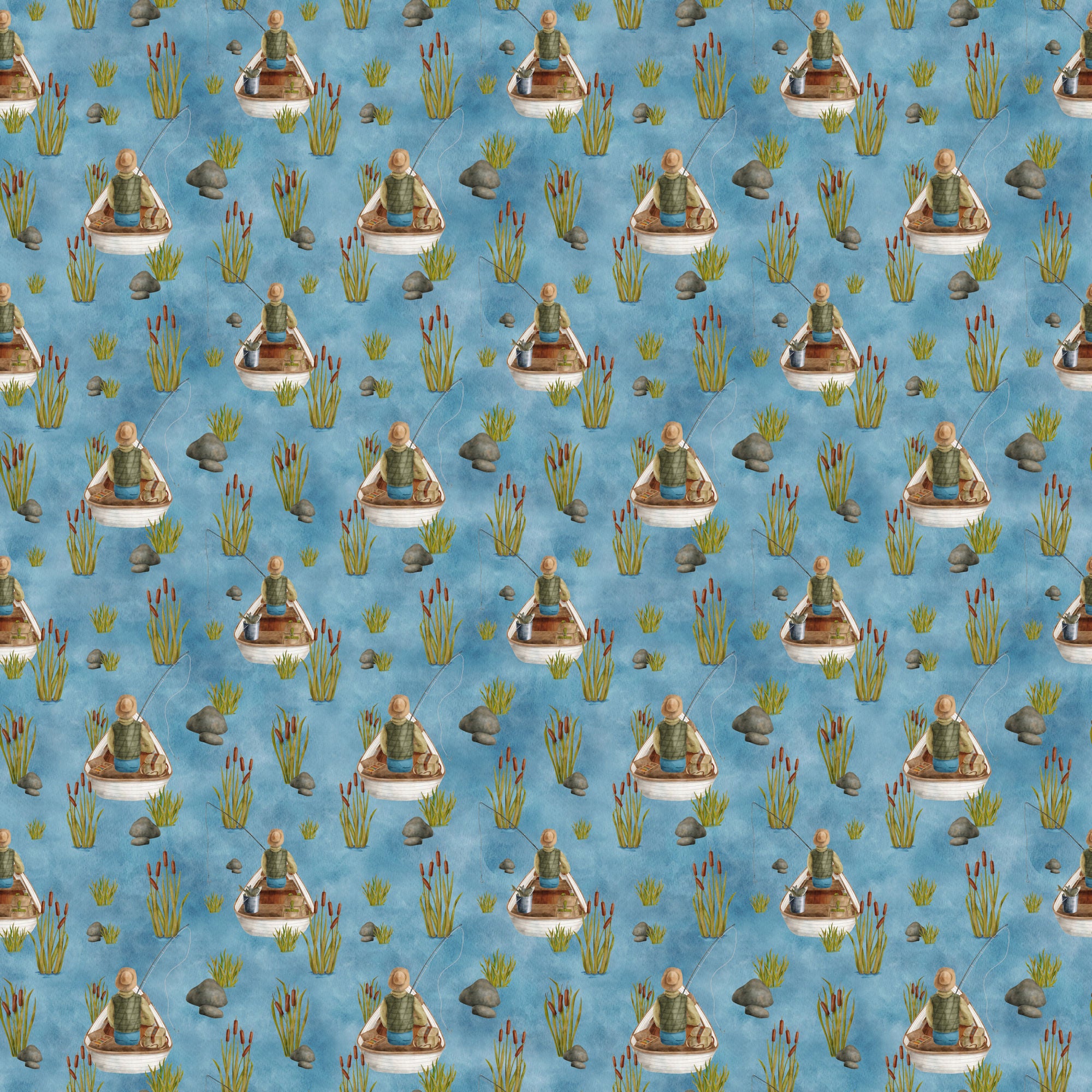 Fish Tales Collection Fish You Were Here 12 x 12 Double-Sided Scrapbook Paper by SSC Designs