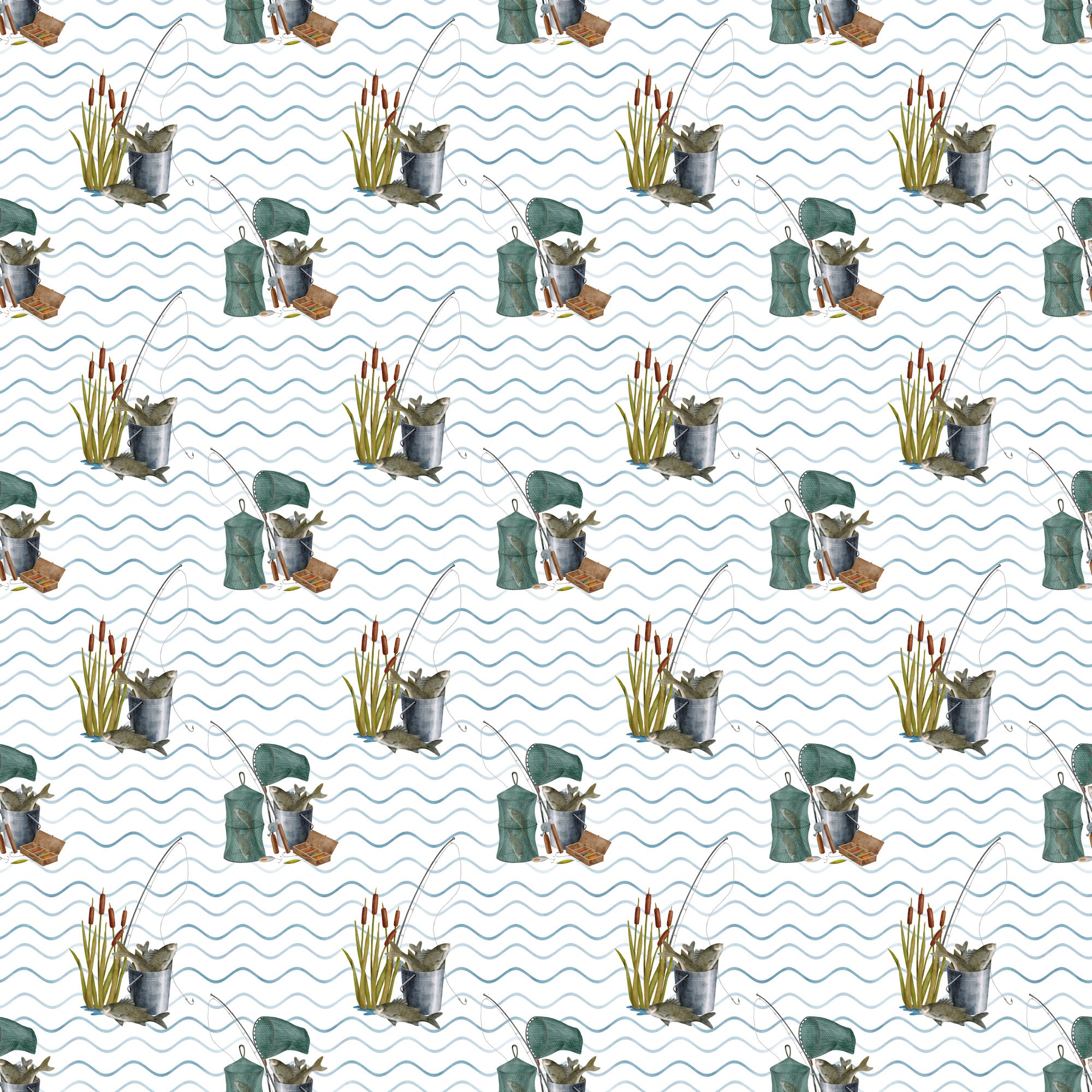 Fish Tales Collection Fish You Were Here 12 x 12 Double-Sided Scrapbook Paper by SSC Designs