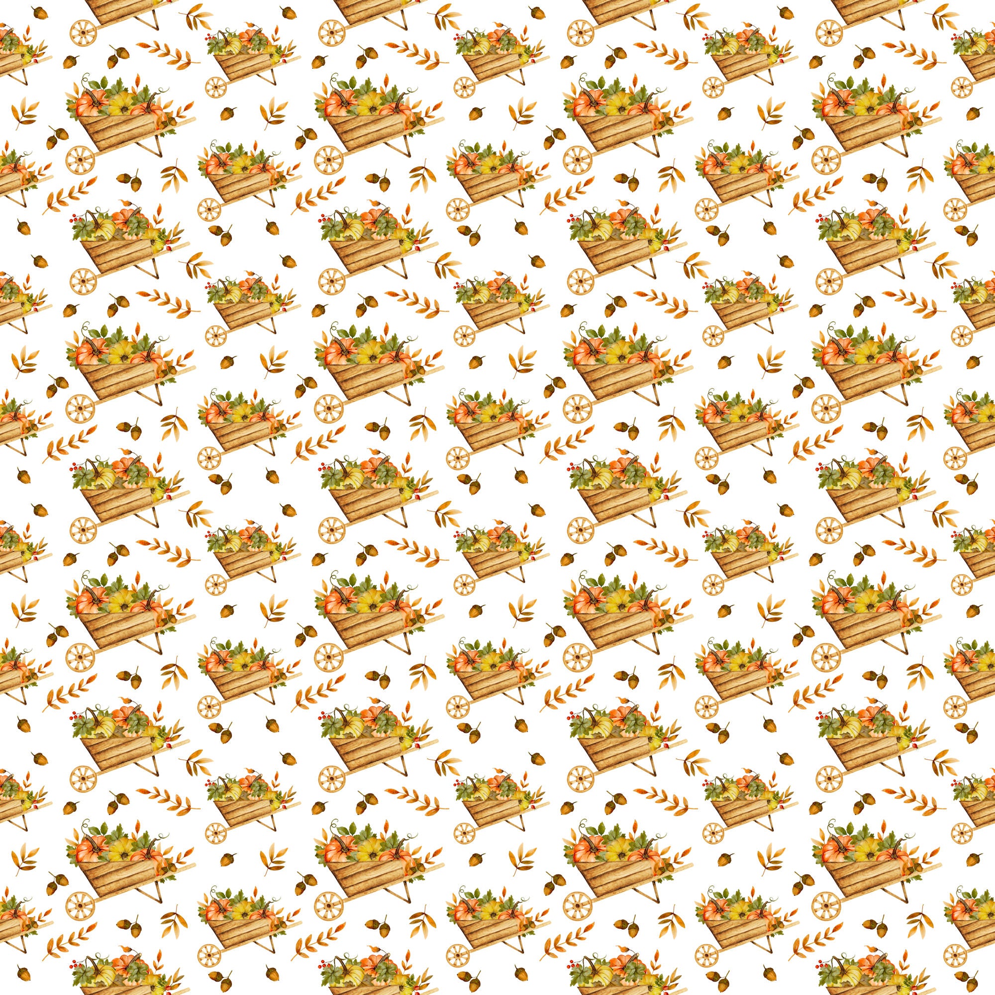 Favorite Fall Collection Barrel of Pumpkins 12 x 12 Double-Sided Scrapbook Paper by SSC Designs